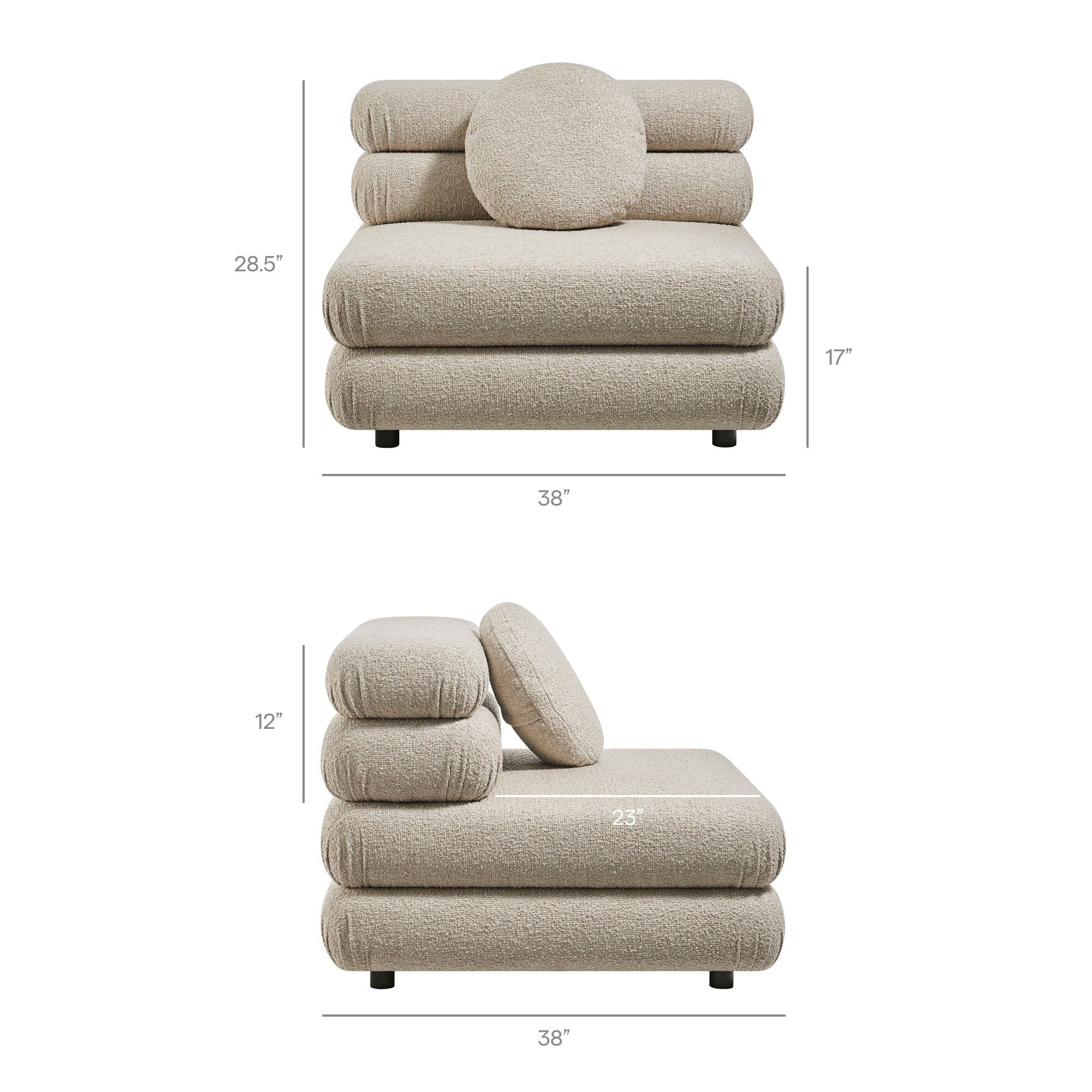 Jubilee Upholstered Modular Armless Chair
