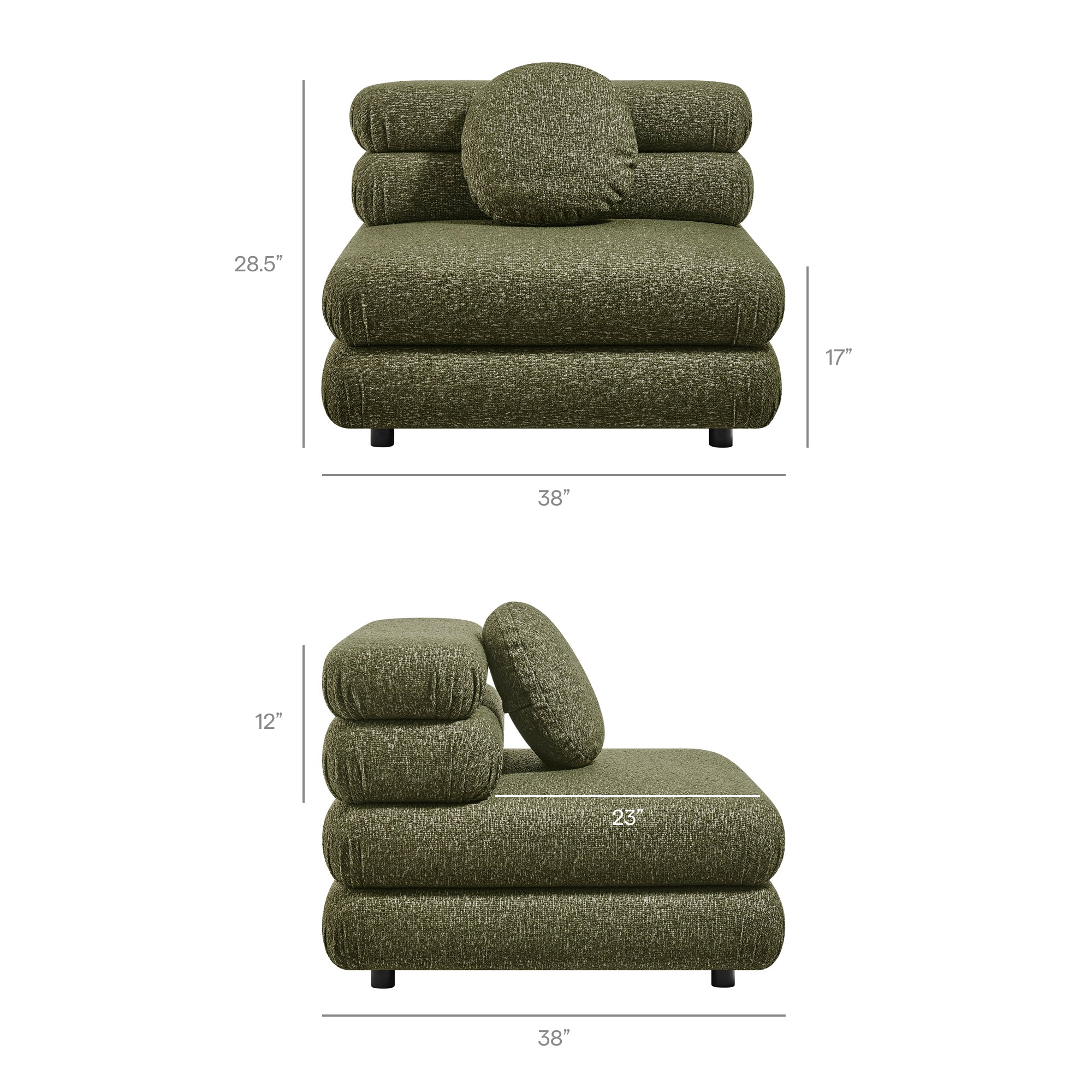 Jubilee Upholstered Modular Armless Chair