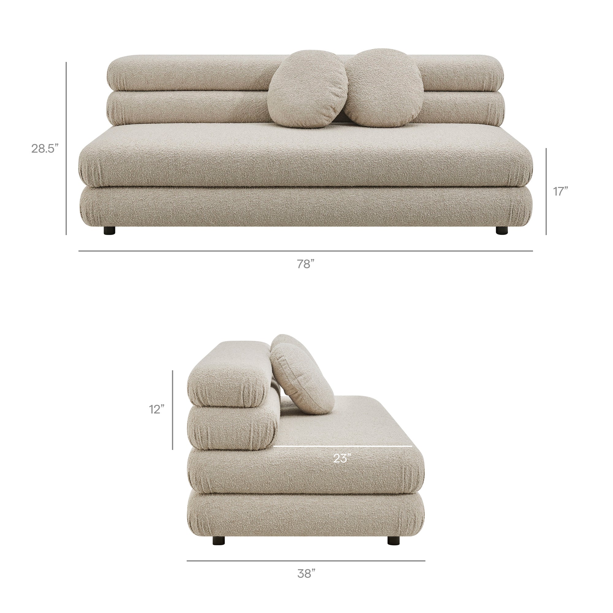 Jubilee Upholstered Modular Armless Loveseat