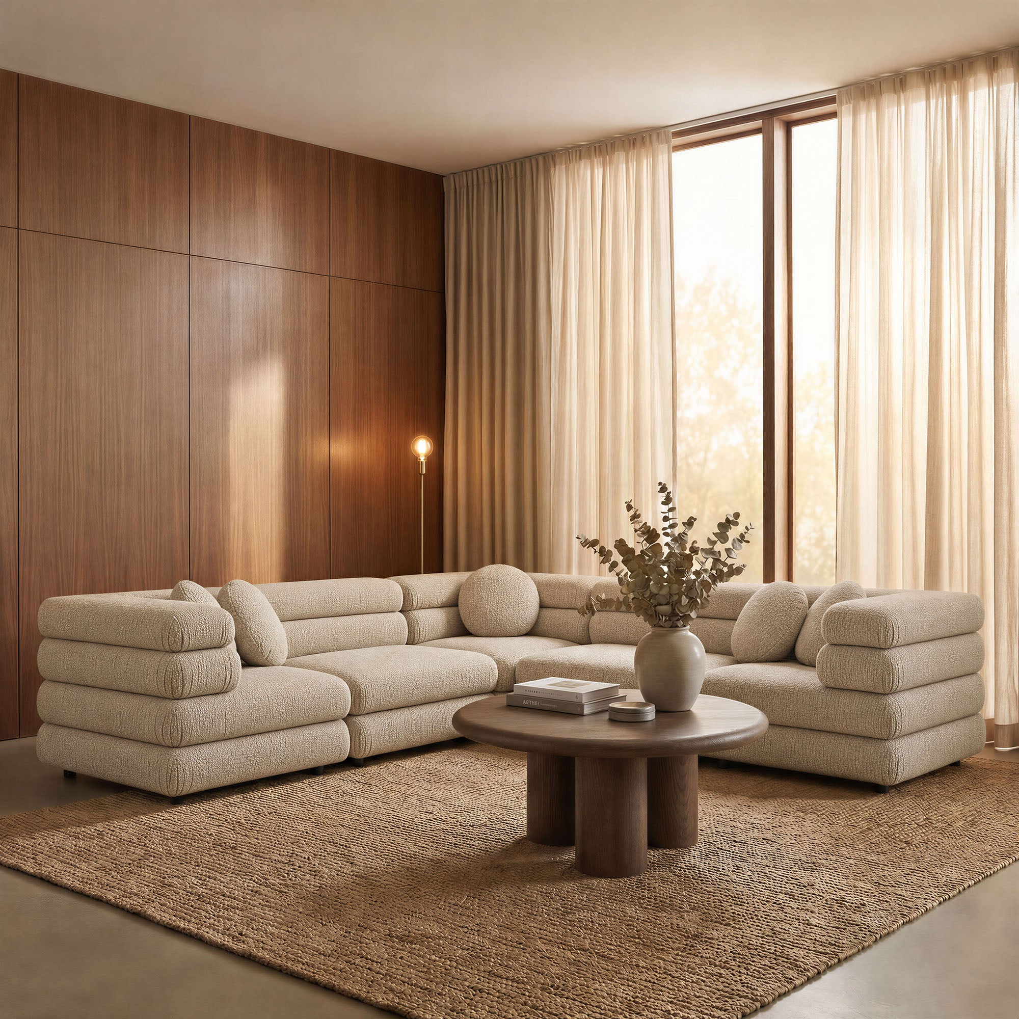 Jubilee 5-Piece Upholstered Modular L-Shaped Sofa Set