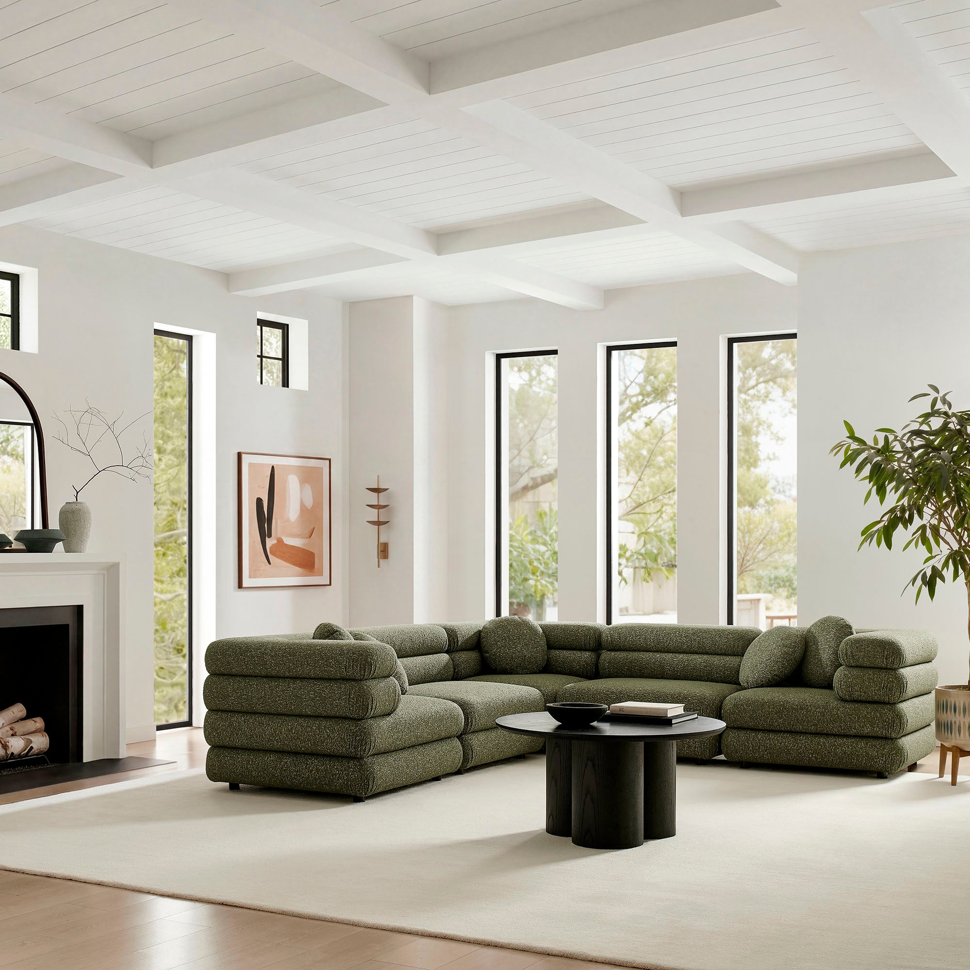 Jubilee 5-Piece Upholstered Modular L-Shaped Sofa Set
