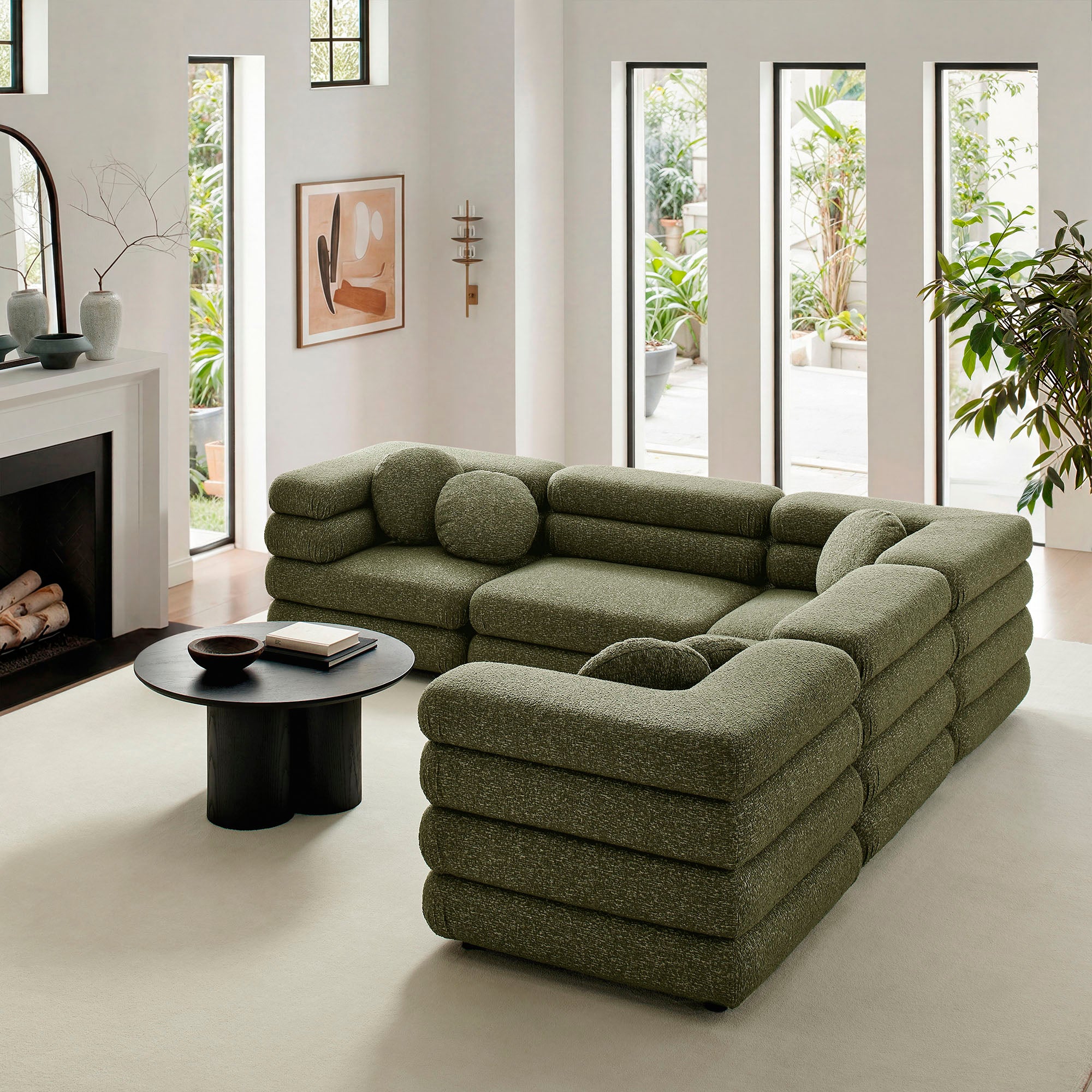 Jubilee 5-Piece Upholstered Modular L-Shaped Sofa Set
