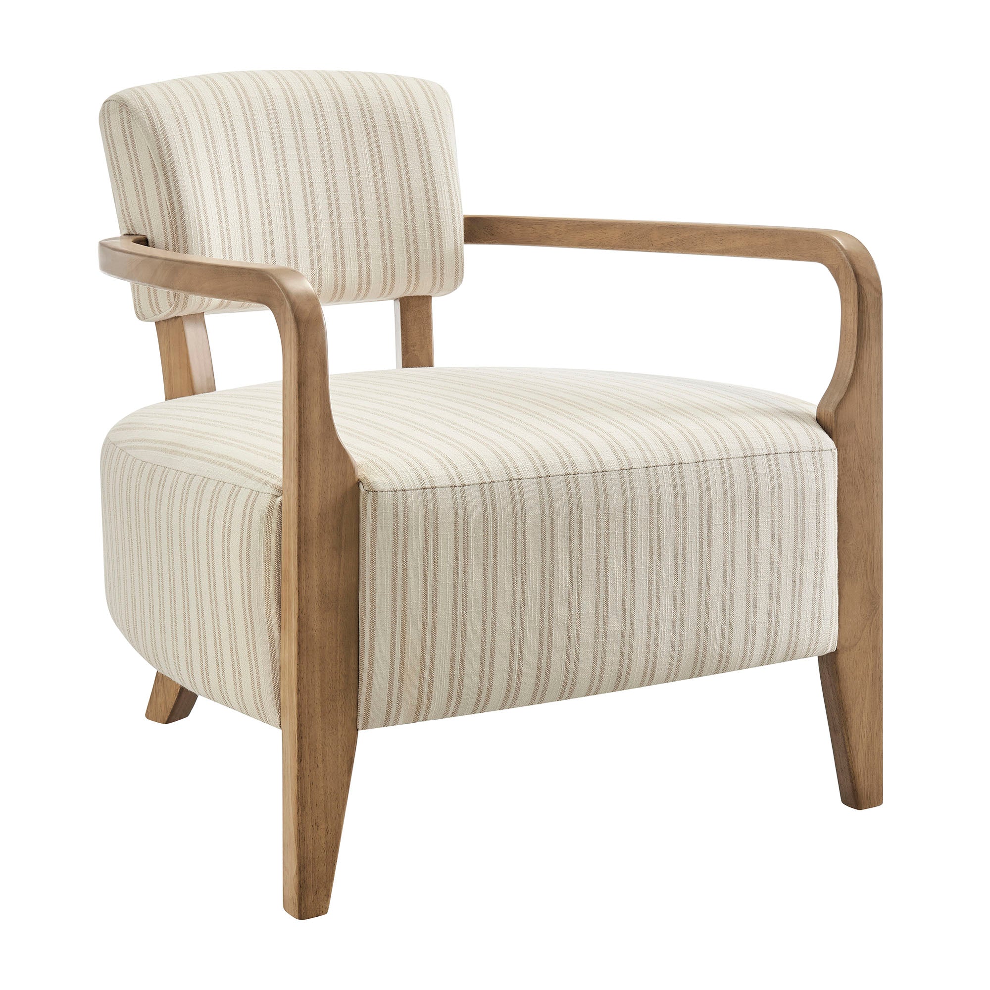 Zinnia Striped Fabric Upholstered Accent Chair