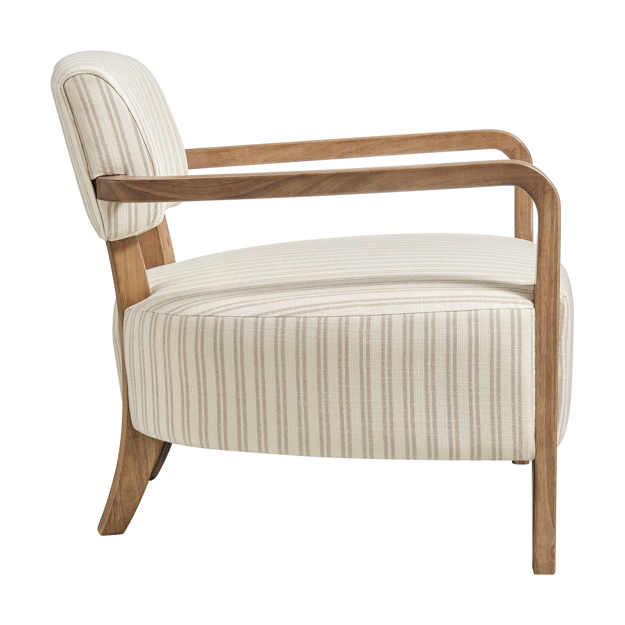 Zinnia Striped Fabric Upholstered Accent Chair