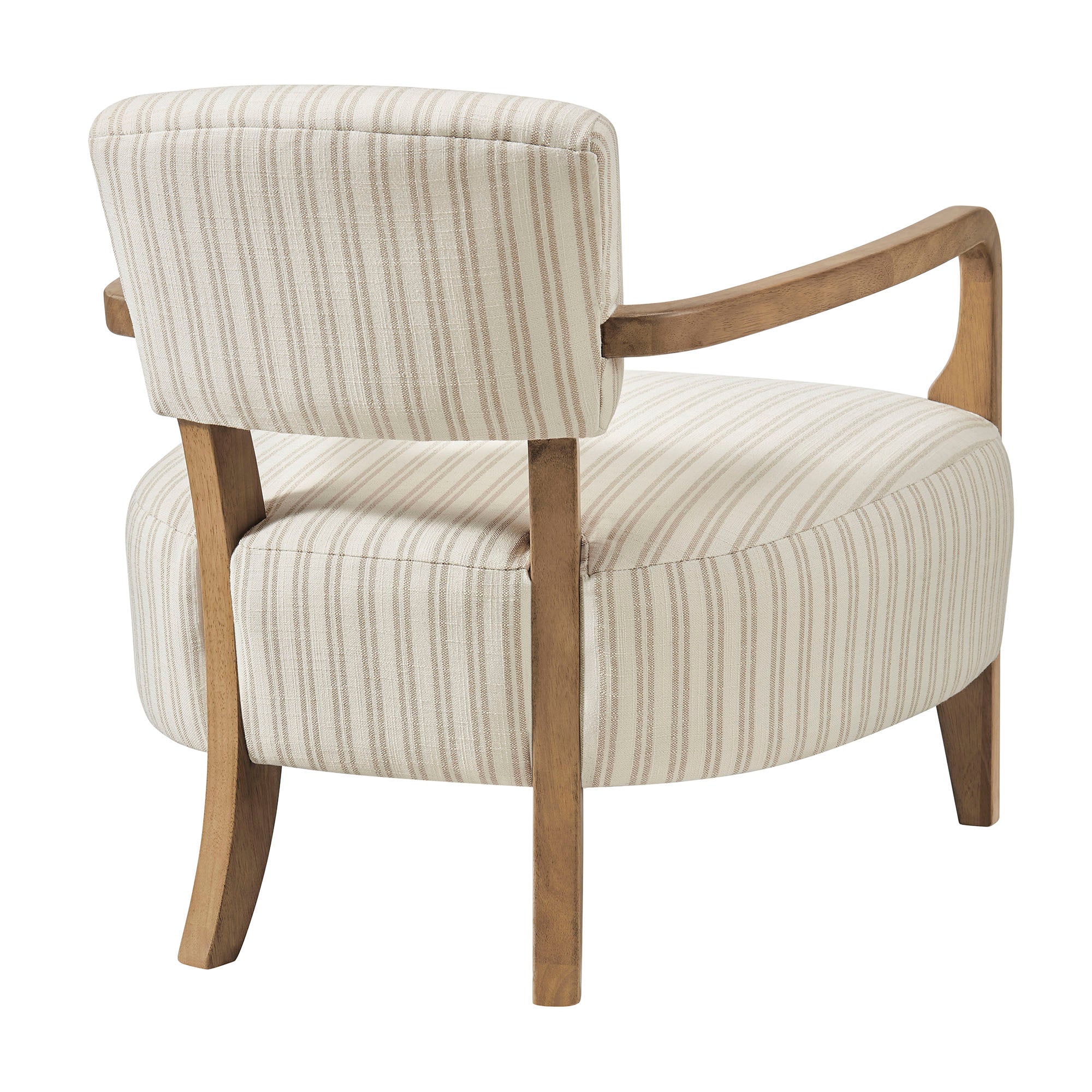 Zinnia Striped Fabric Upholstered Accent Chair