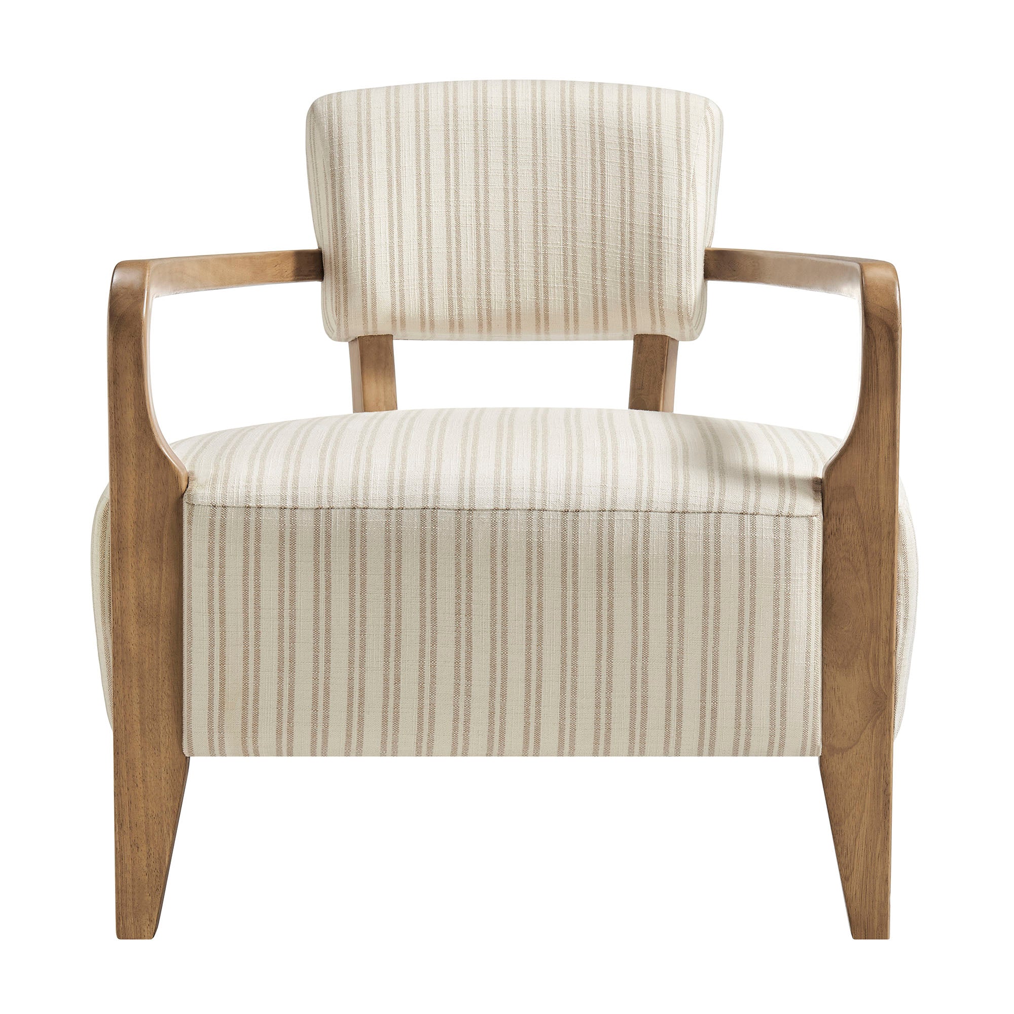 Zinnia Striped Fabric Upholstered Accent Chair