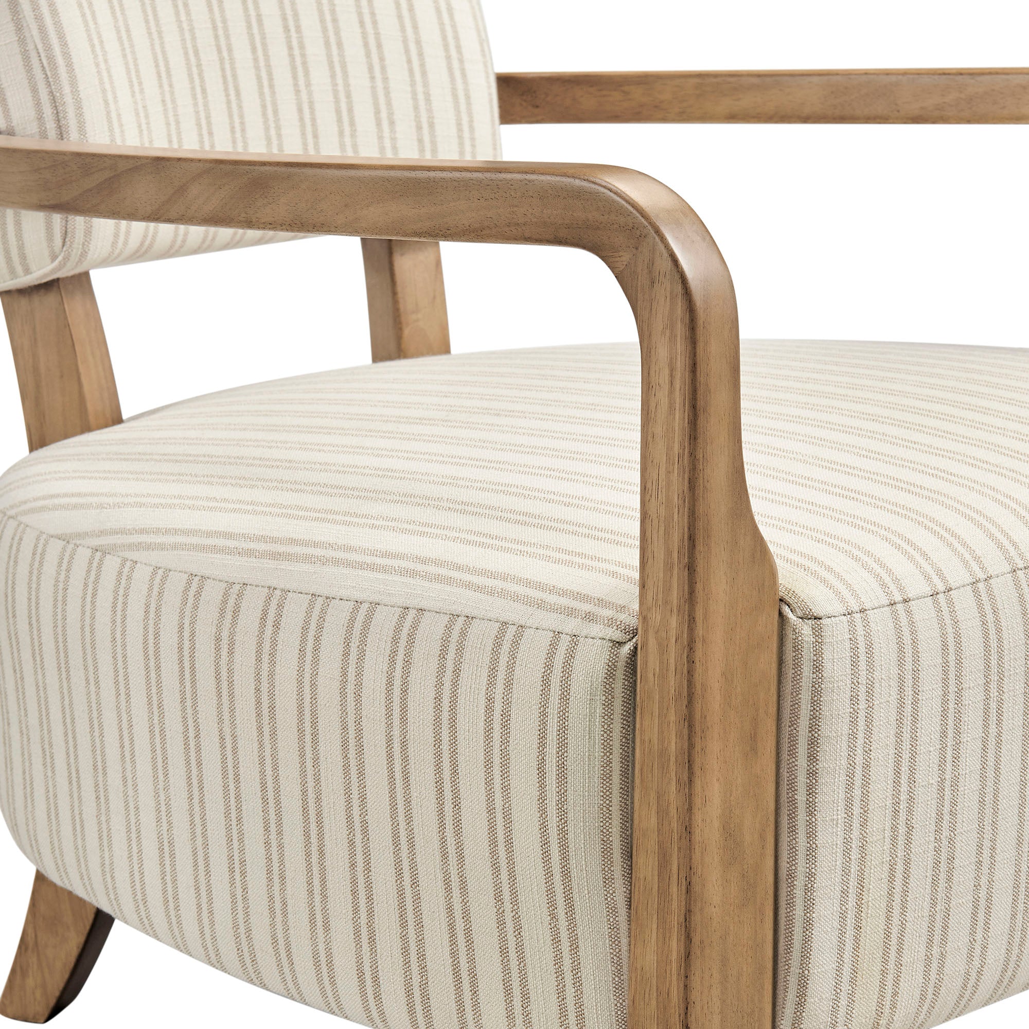 Zinnia Striped Fabric Upholstered Accent Chair