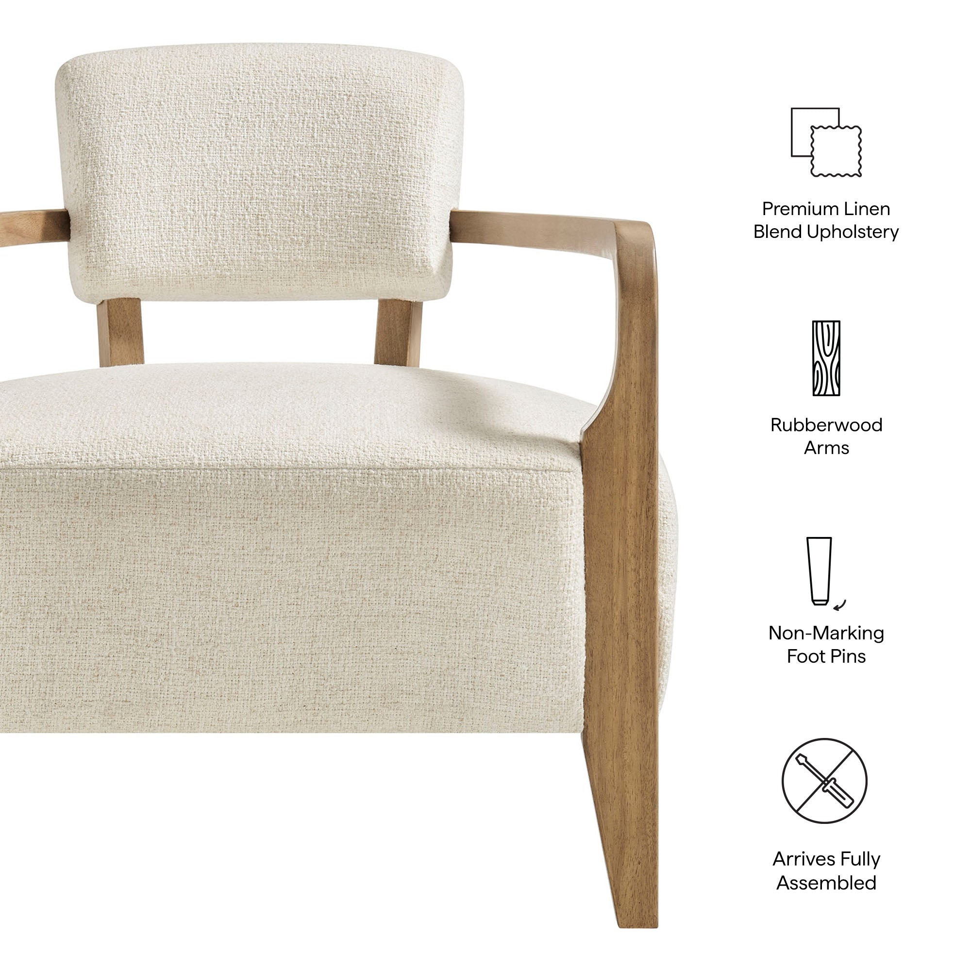 Zinnia Linen Blend Accent Chair