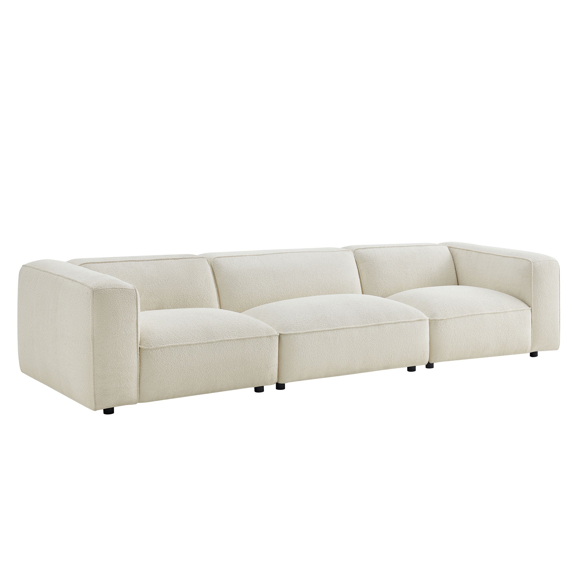 Auren 3 Piece Lattice Bouclé Upholstered Modular Sofa