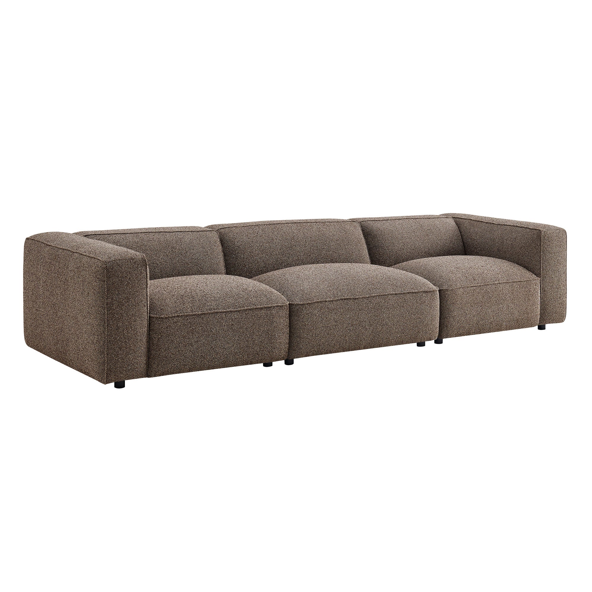 Auren 3 Piece Lattice Bouclé Upholstered Modular Sofa