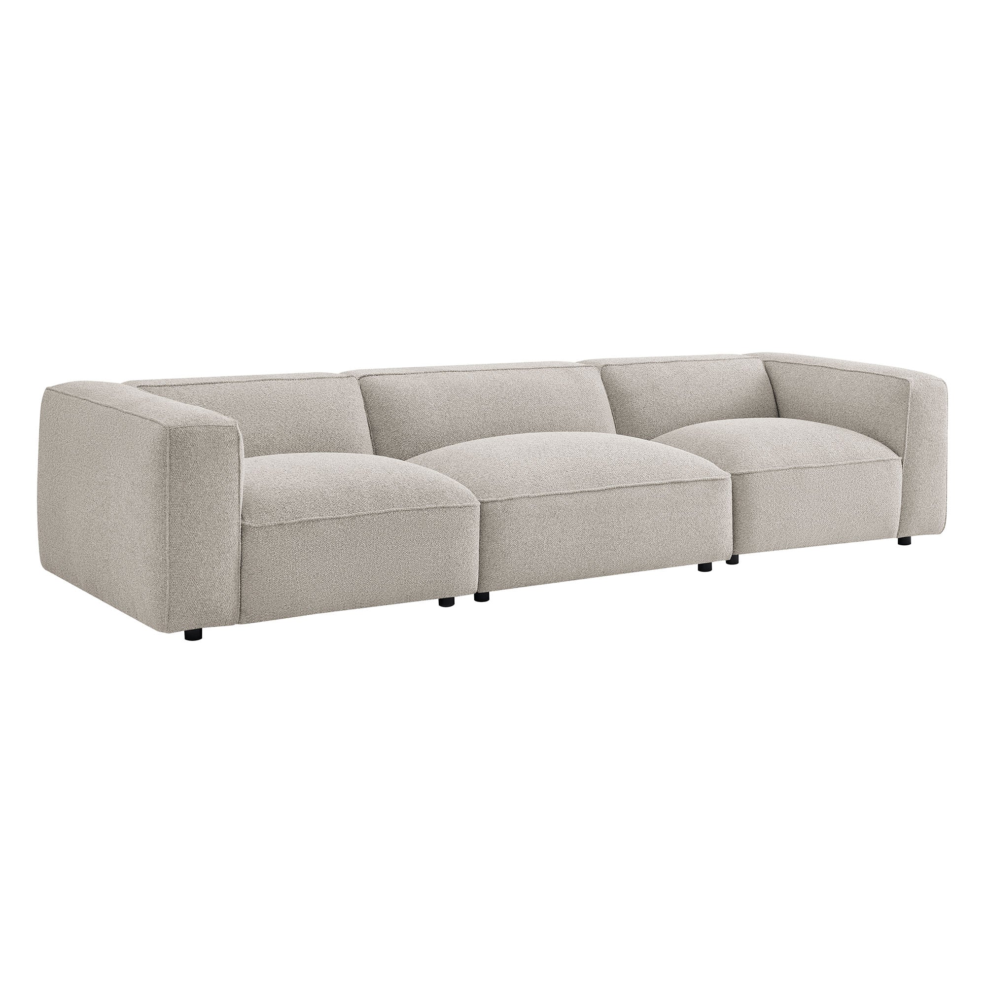Auren 3 Piece Lattice Bouclé Upholstered Modular Sofa