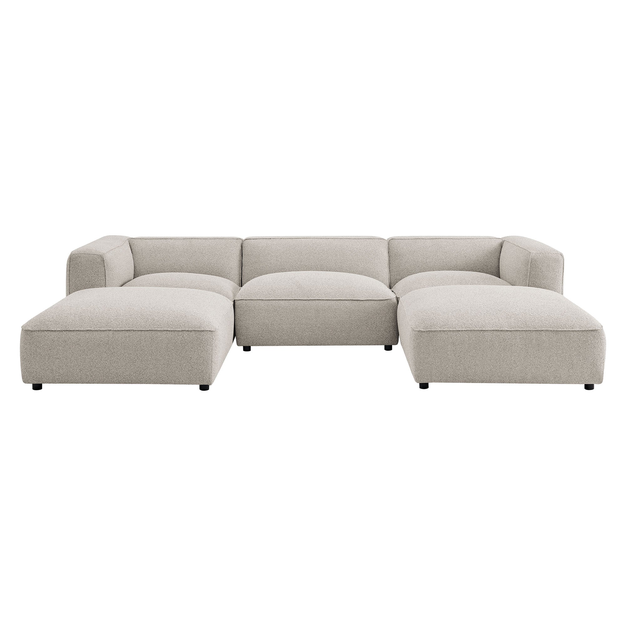 Auren 5 Piece Lattice Bouclé Upholstered Modular Sectional