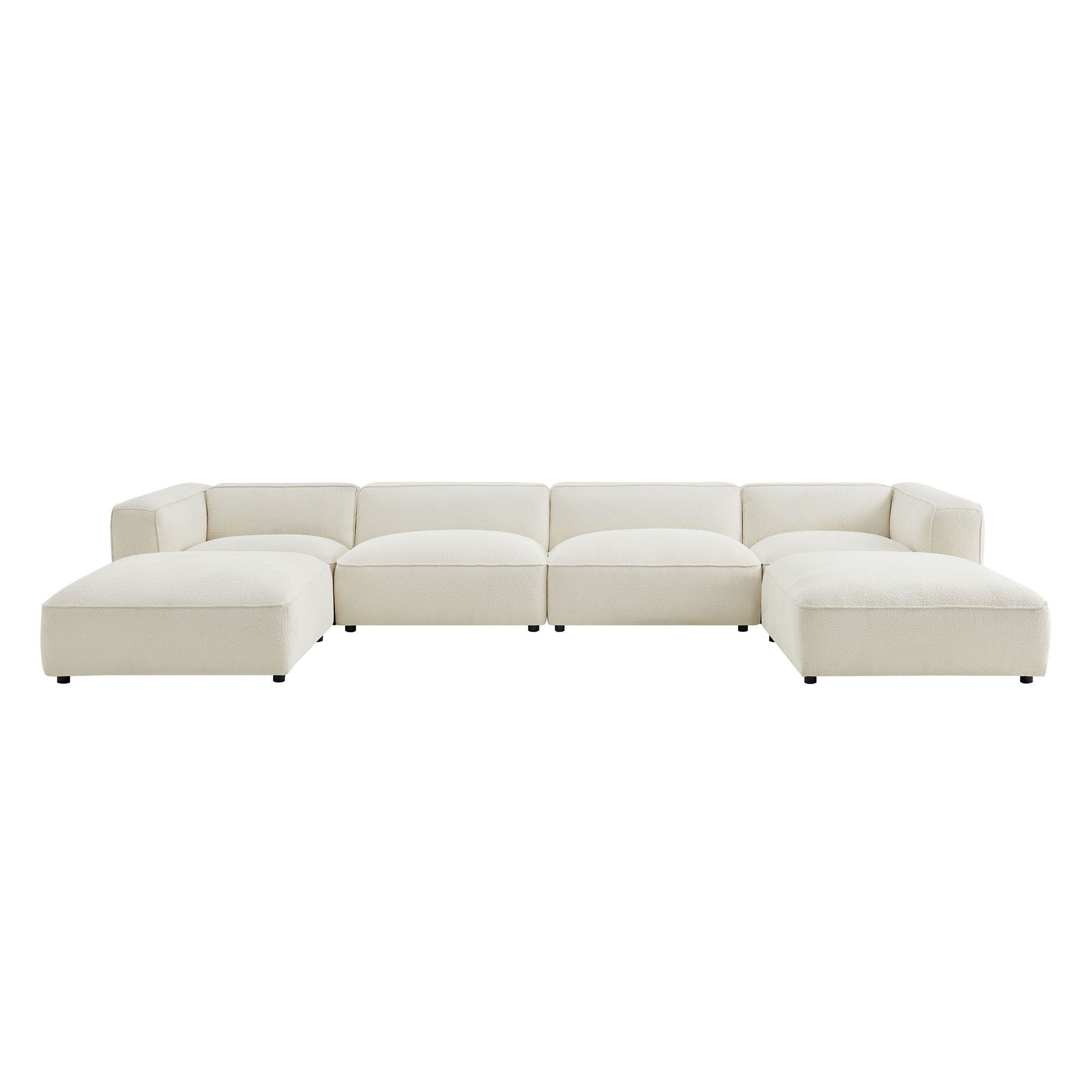 Auren 6 Piece Lattice Bouclé Upholstered Modular Sectional