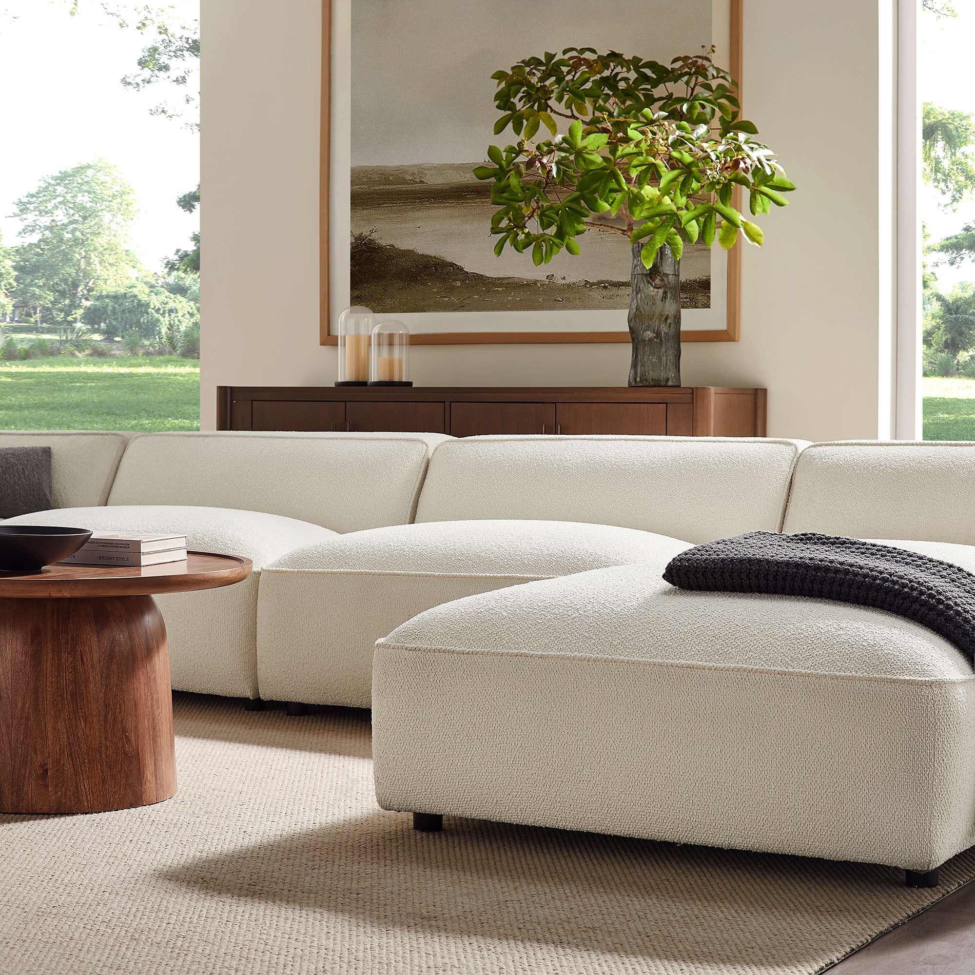 Auren 6 Piece Lattice Bouclé Upholstered Modular Sectional