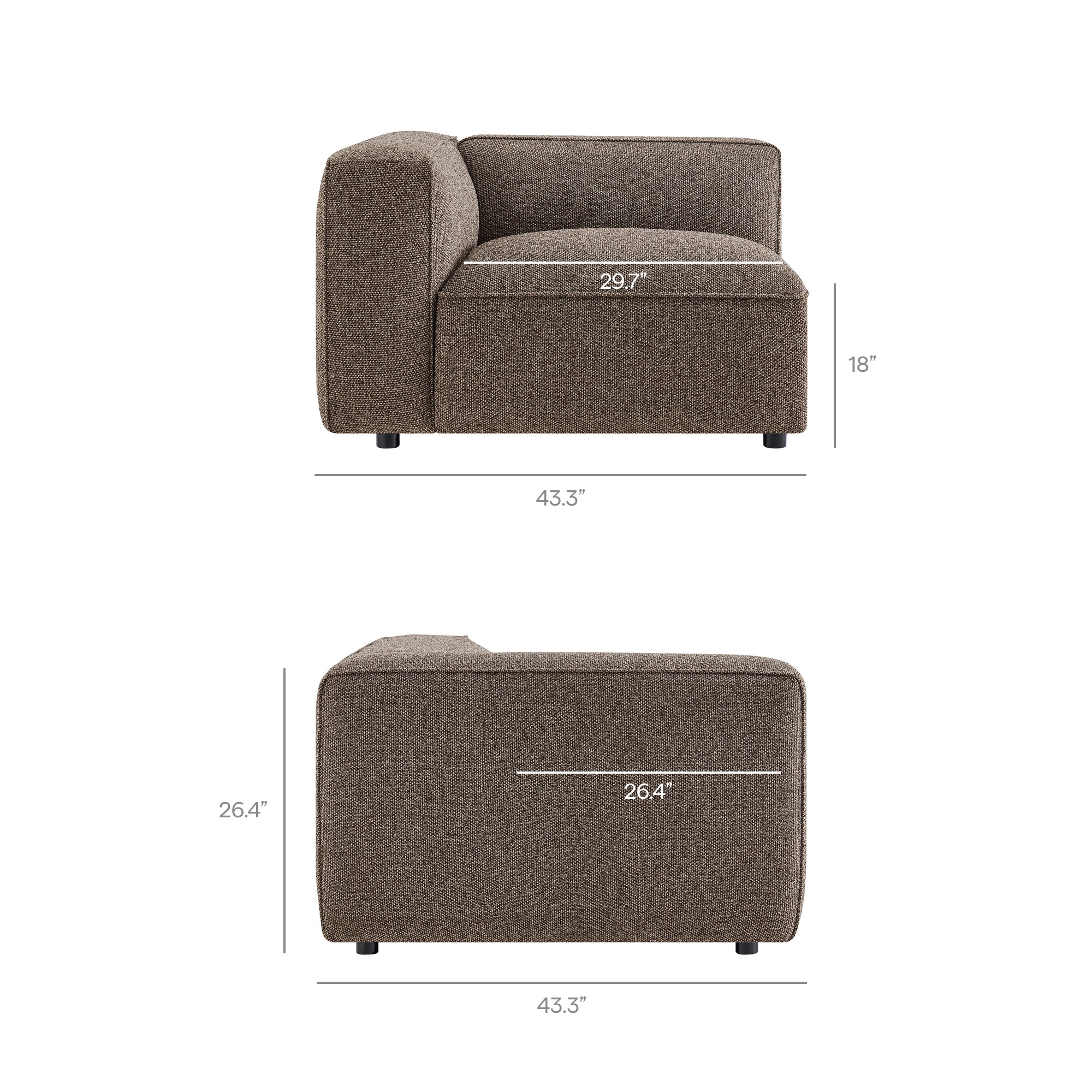 Auren 6 Piece Lattice Bouclé Upholstered Modular Sectional