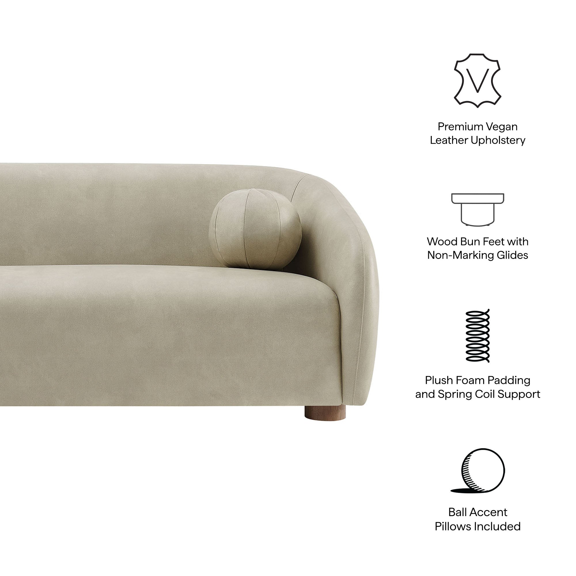 Holland 85" Vegan Leather Sofa