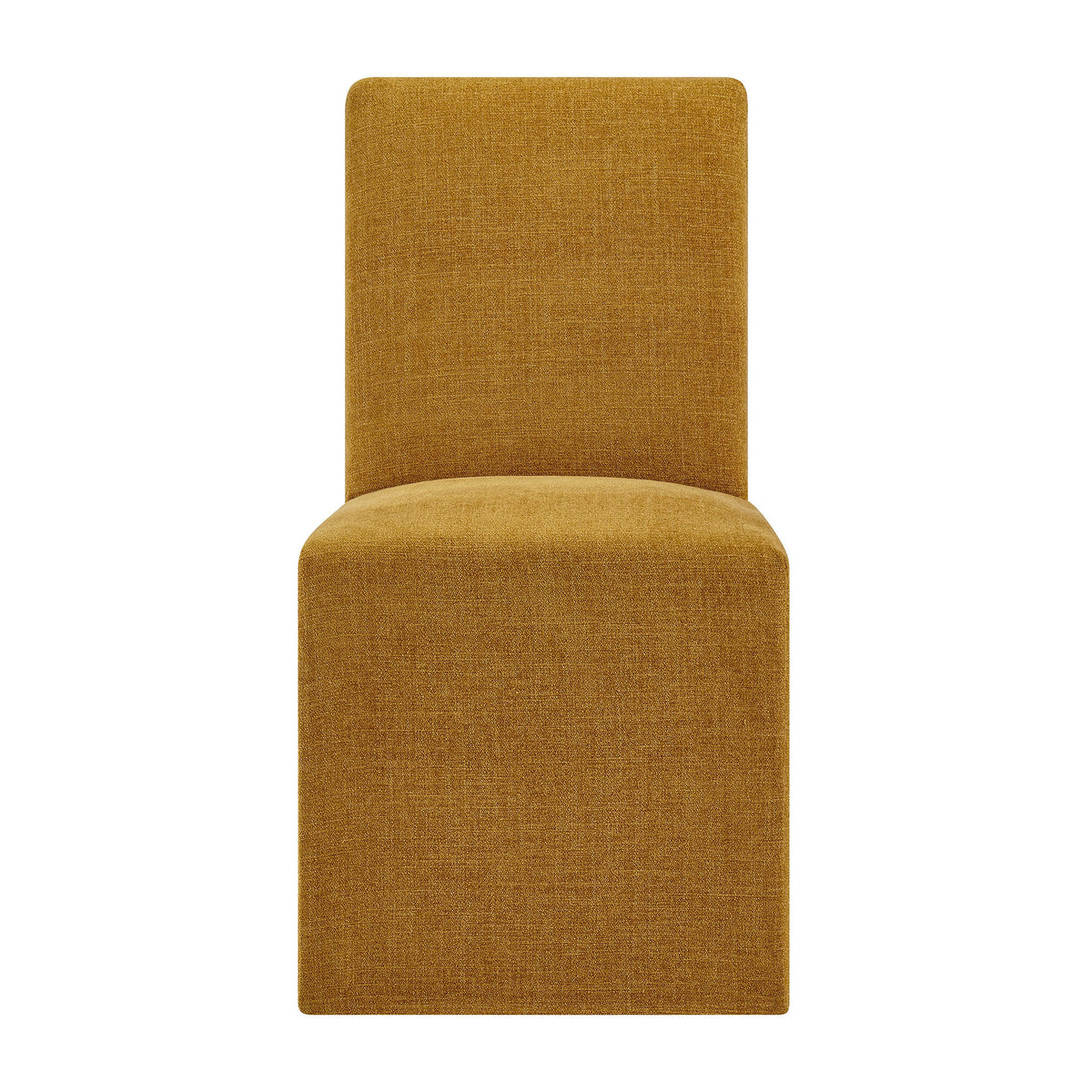 Aster Slub Weave Fabric Slipcovered Dining Chairs Set of 2