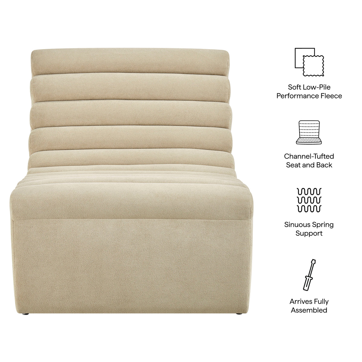 Corbin Performance Fleece Armless Accent Chair