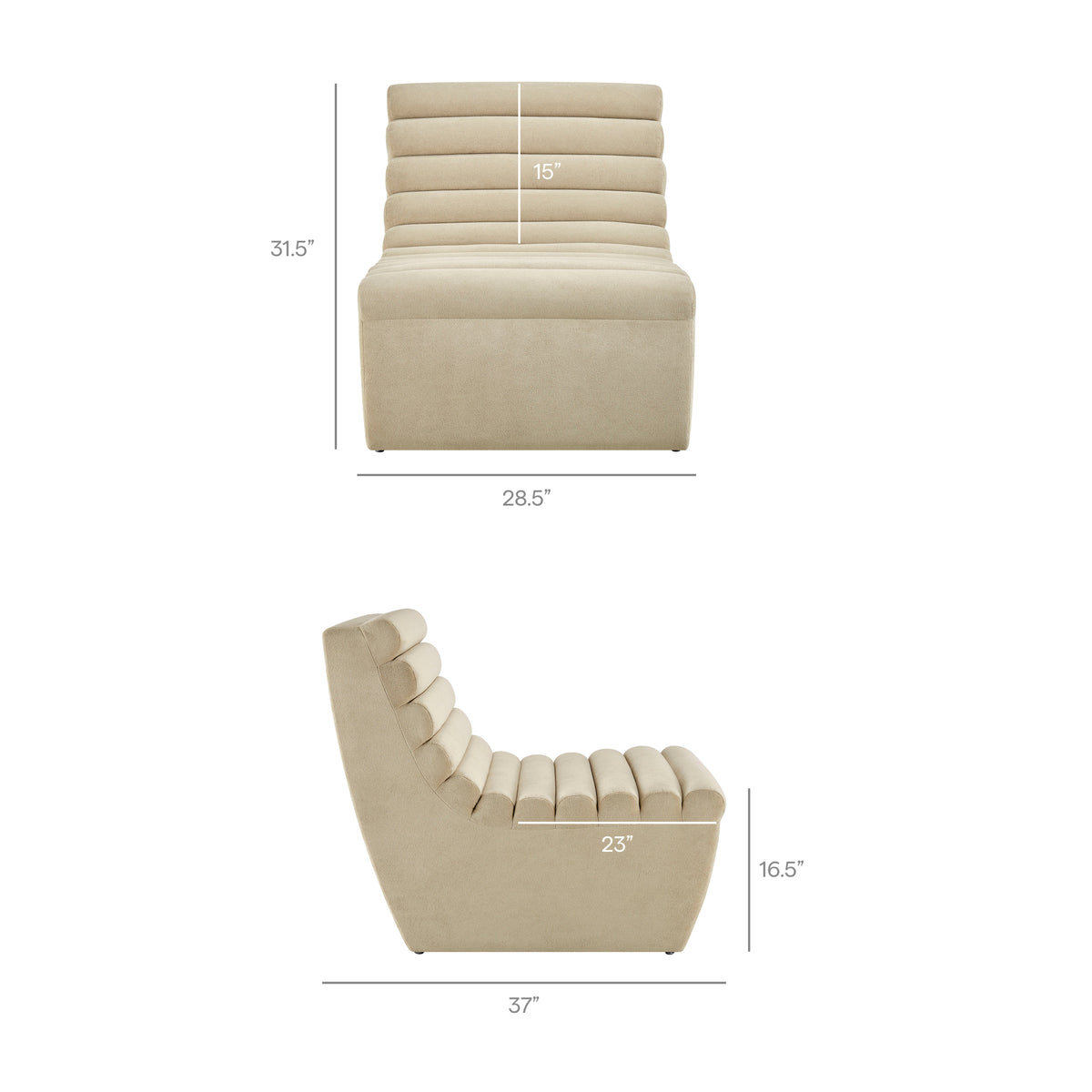 Corbin Performance Fleece Armless Accent Chair