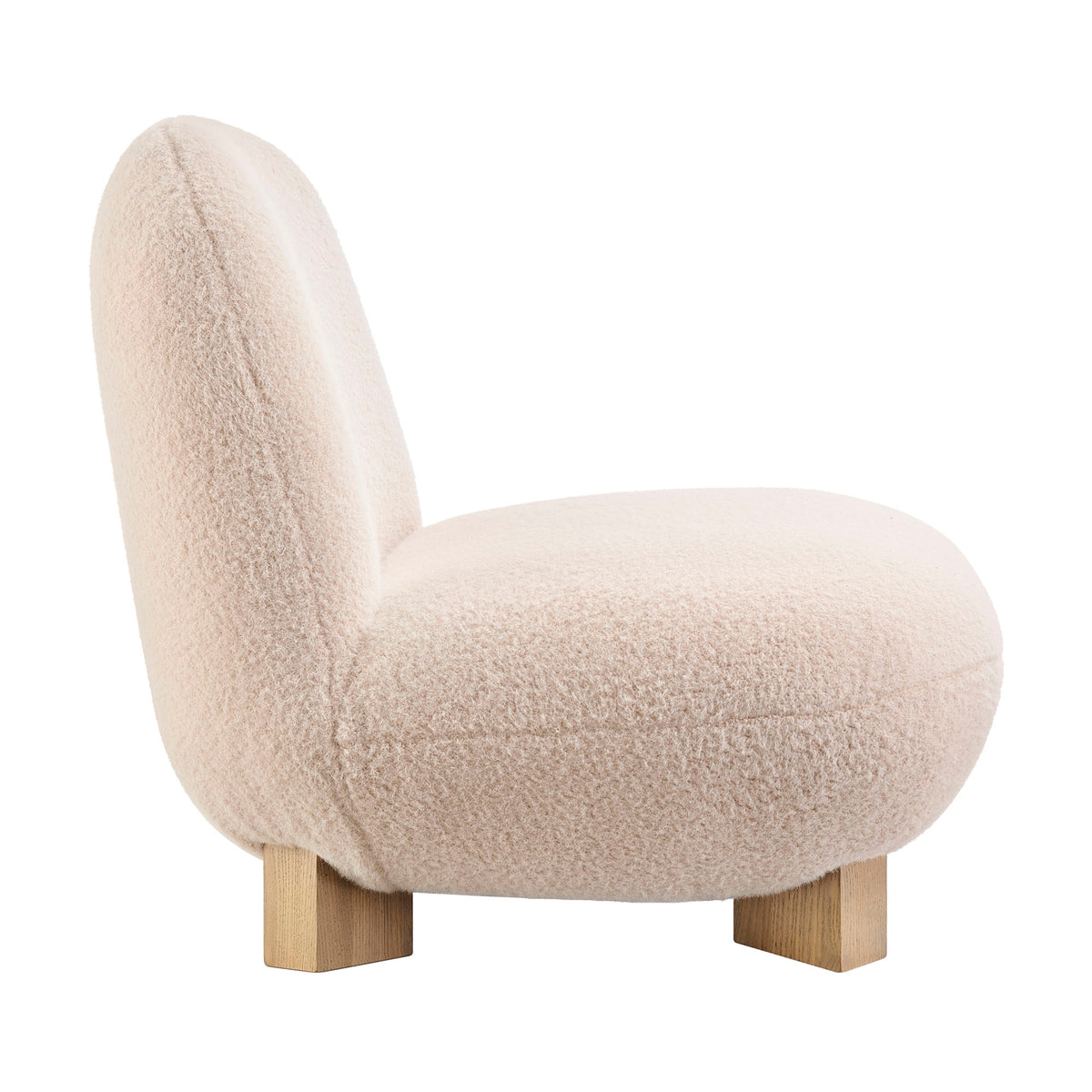 Norwood Faux Mohair Bean Shaped Accent Chair