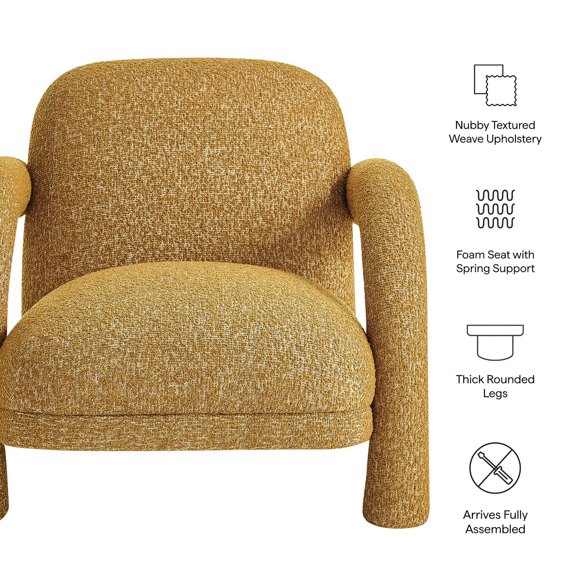 Ferris Textured Woven Fabric Lounge Chair