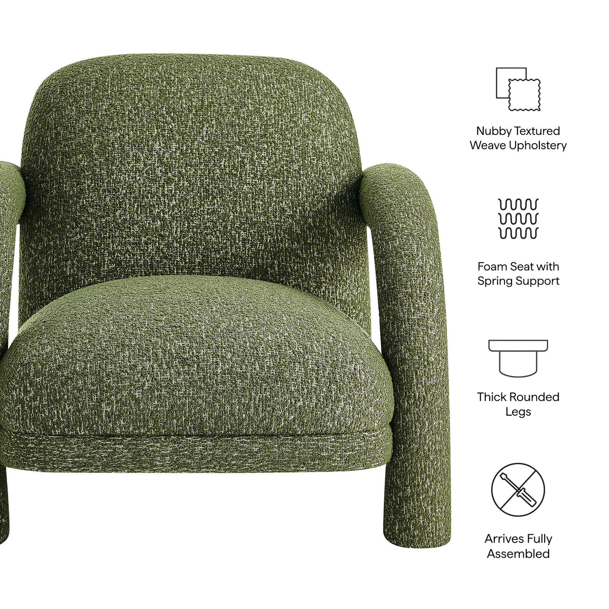 Ferris Textured Woven Fabric Lounge Chair