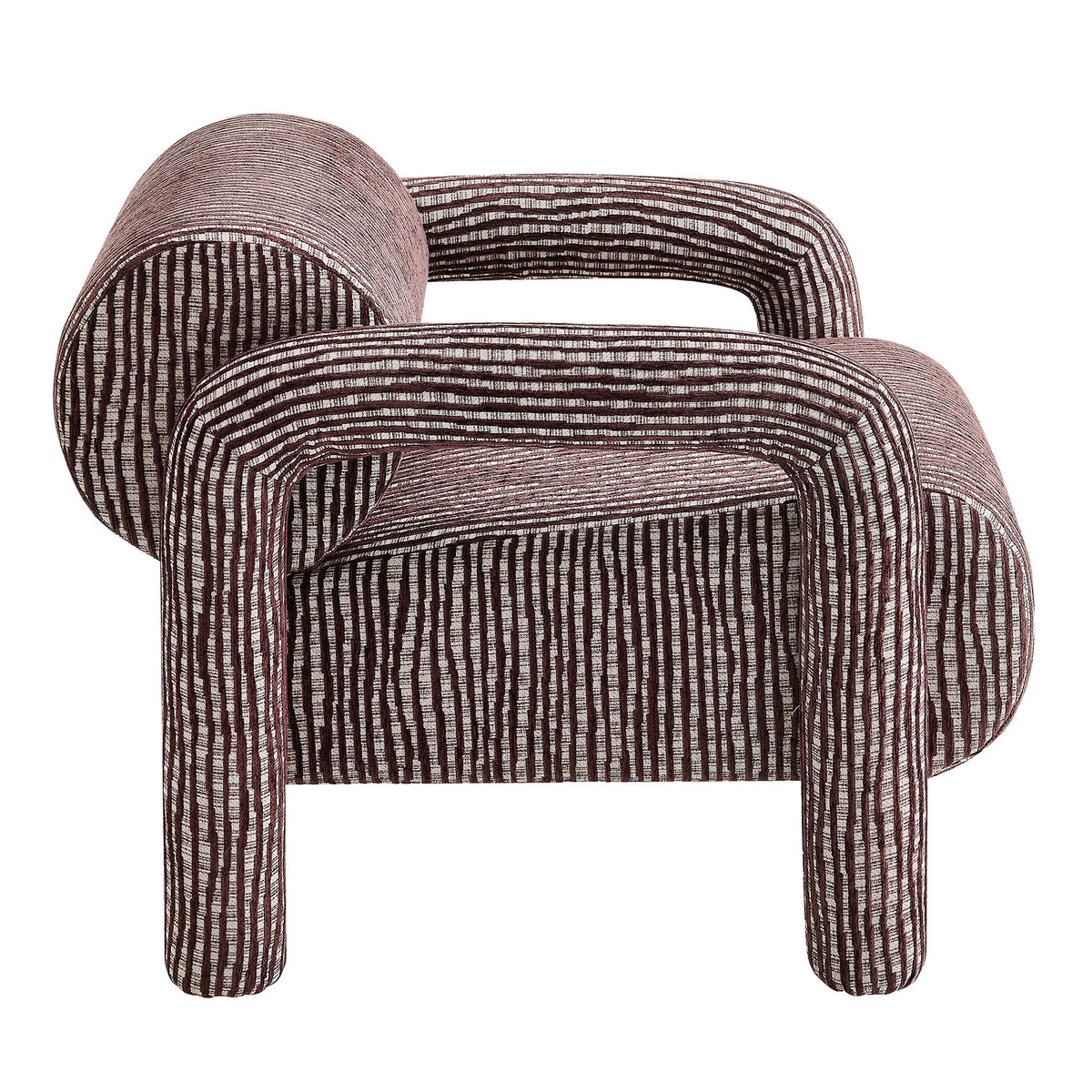 Quill Patterned Woven Fabric Accent Chair