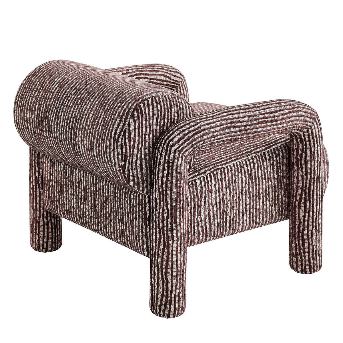 Quill Patterned Woven Fabric Accent Chair