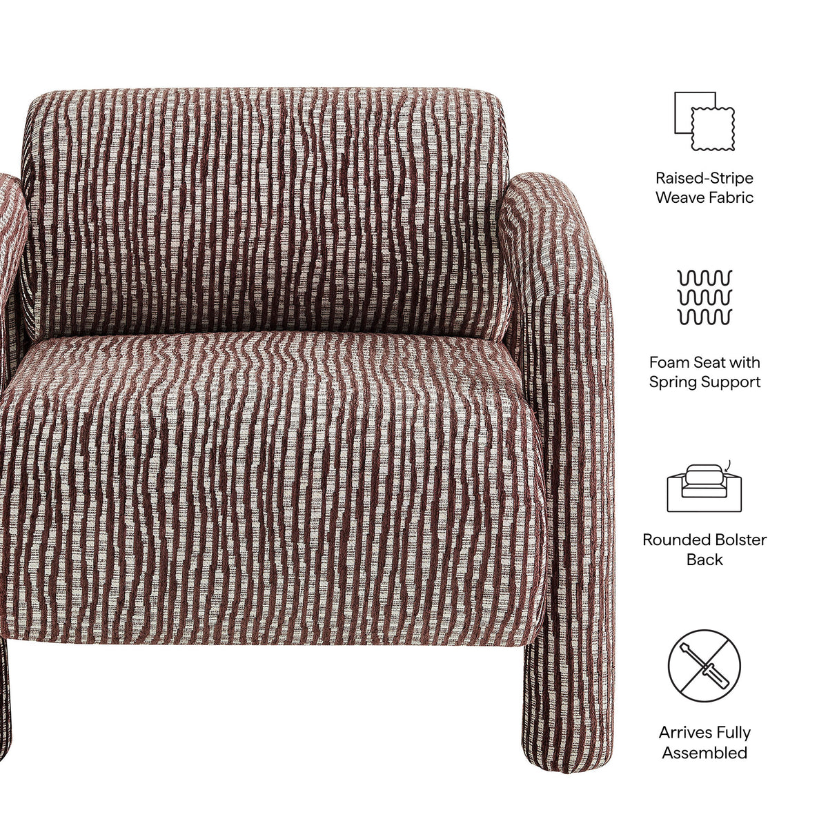 Quill Patterned Woven Fabric Accent Chair