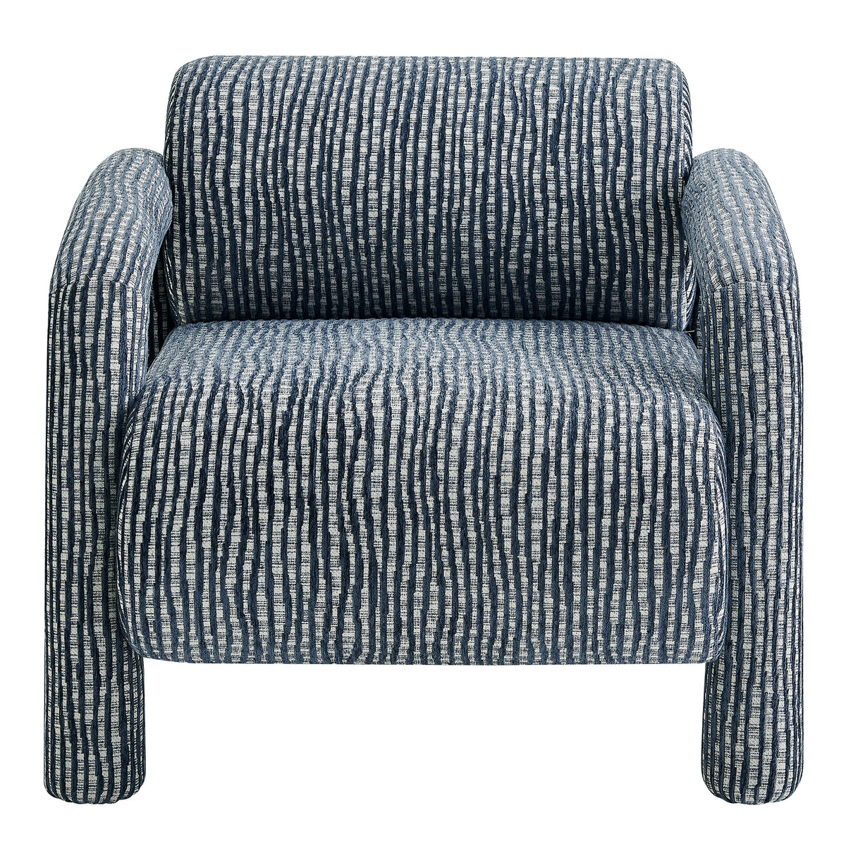Quill Patterned Woven Fabric Accent Chair