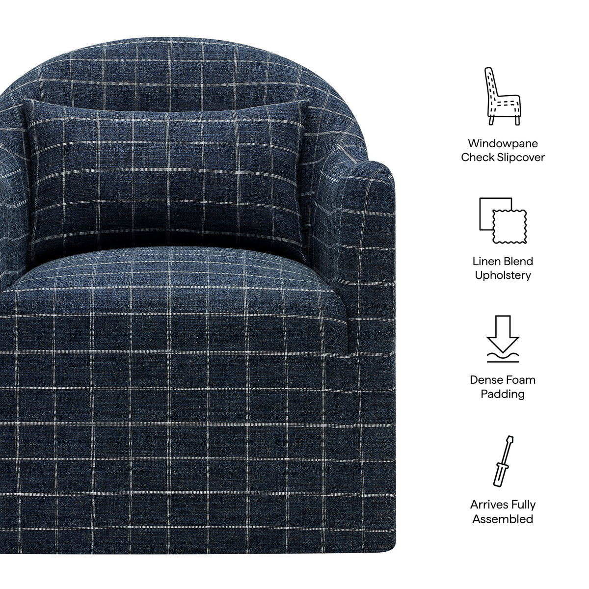 Bardot Slipcovered Linen Blend Accent Chair
