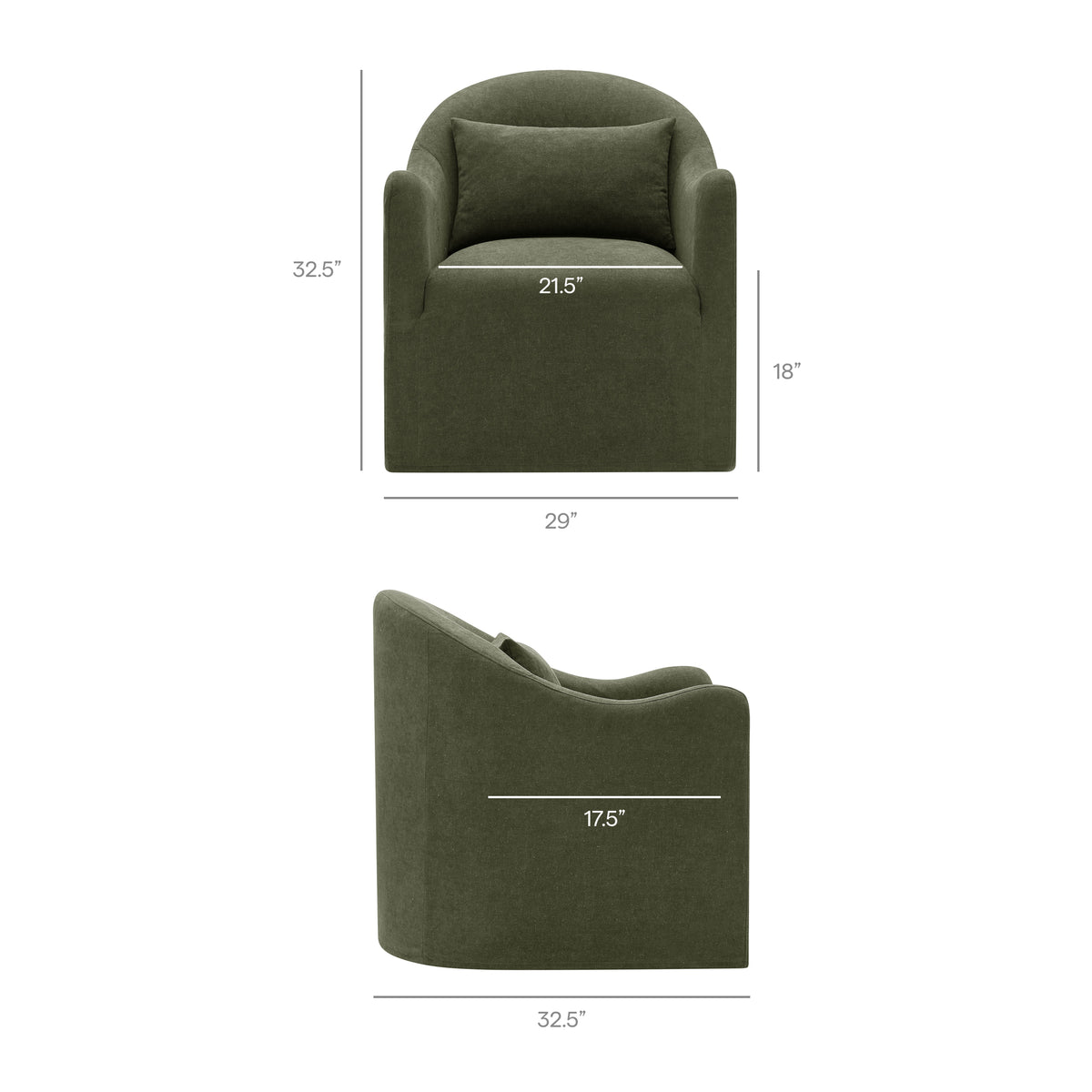 Bardot Slipcovered Linen Blend Accent Chair