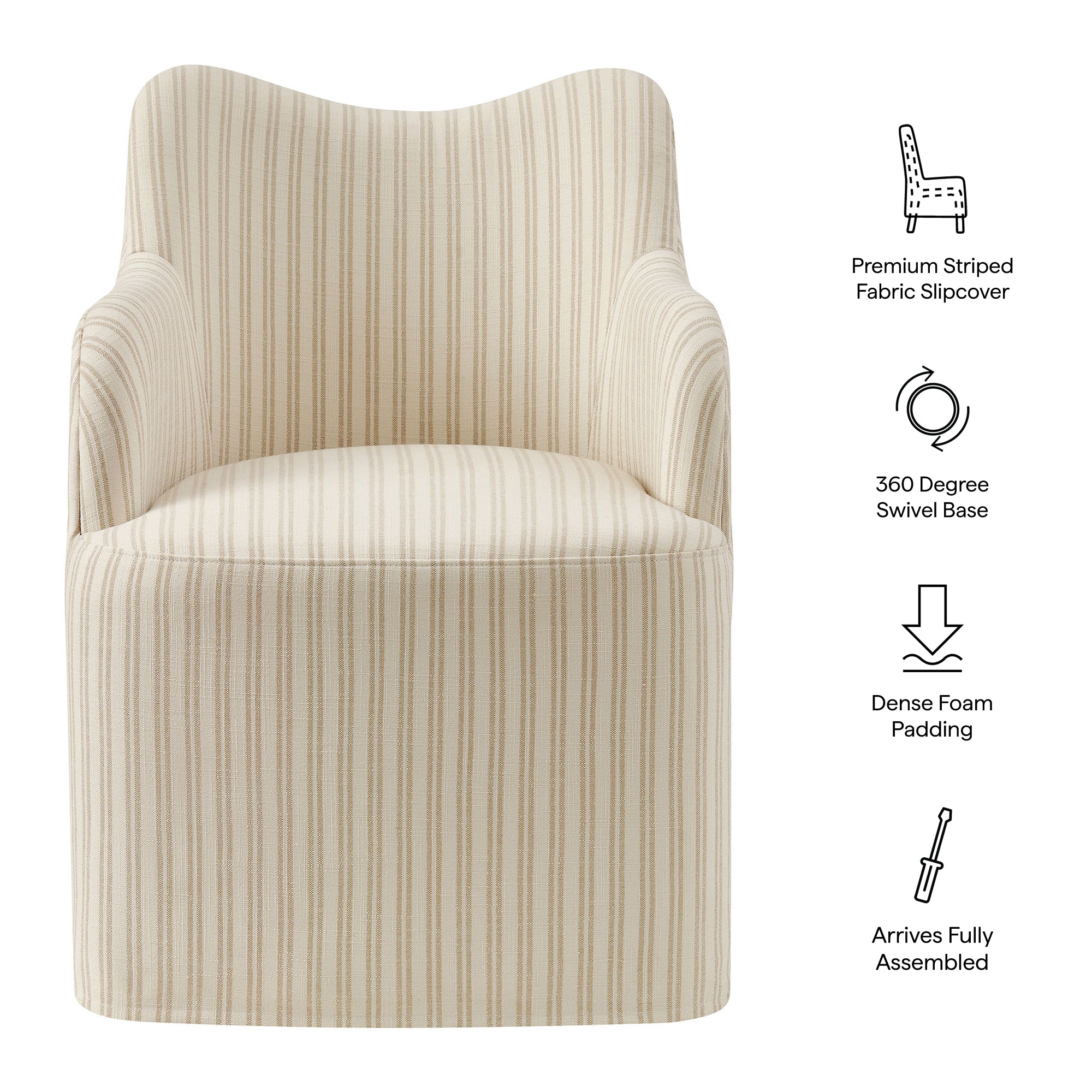 Cordelle Linen Blend Swivel Dining Chair