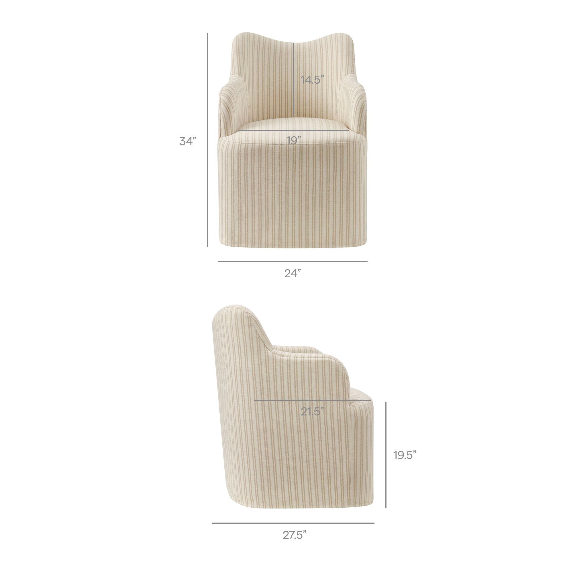 Cordelle Linen Blend Swivel Dining Chair