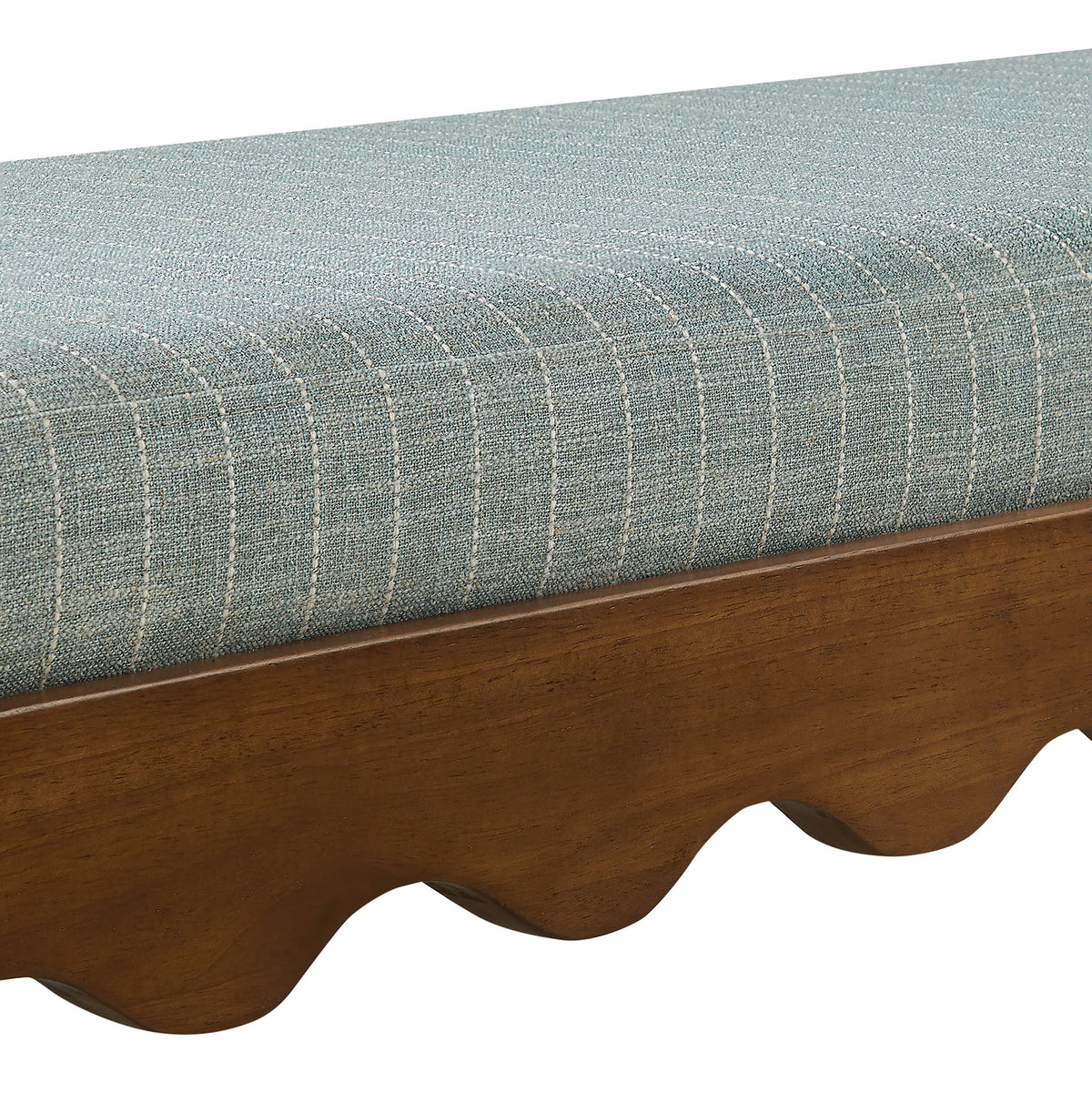 Mirette Scalloped Edge Striped Accent Bench