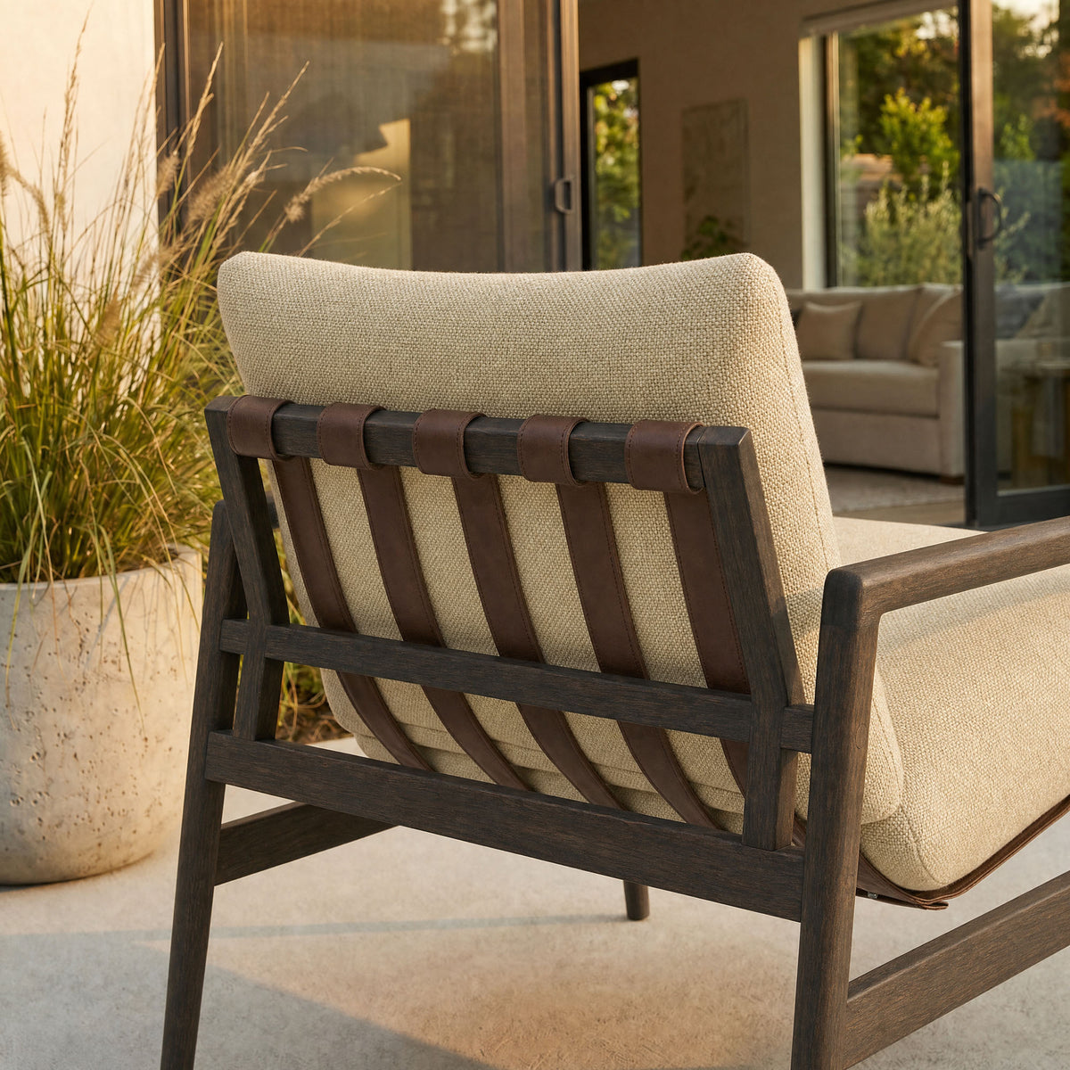 Nomi Outdoor Patio Teak Wood Sling Chair