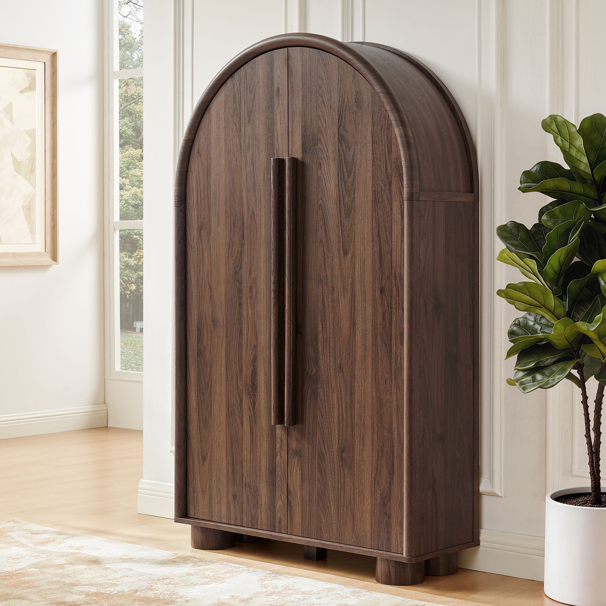 Bellamy Arched Fold-Out Desk Cabinet