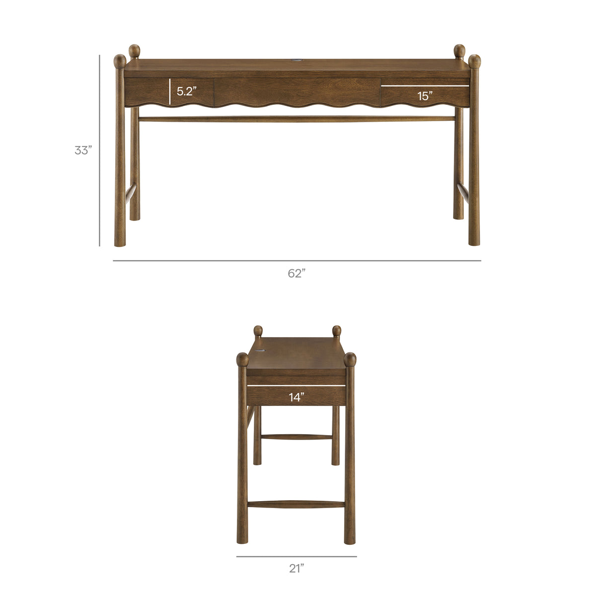 Darcy 62 Inch Wood Computer Desk