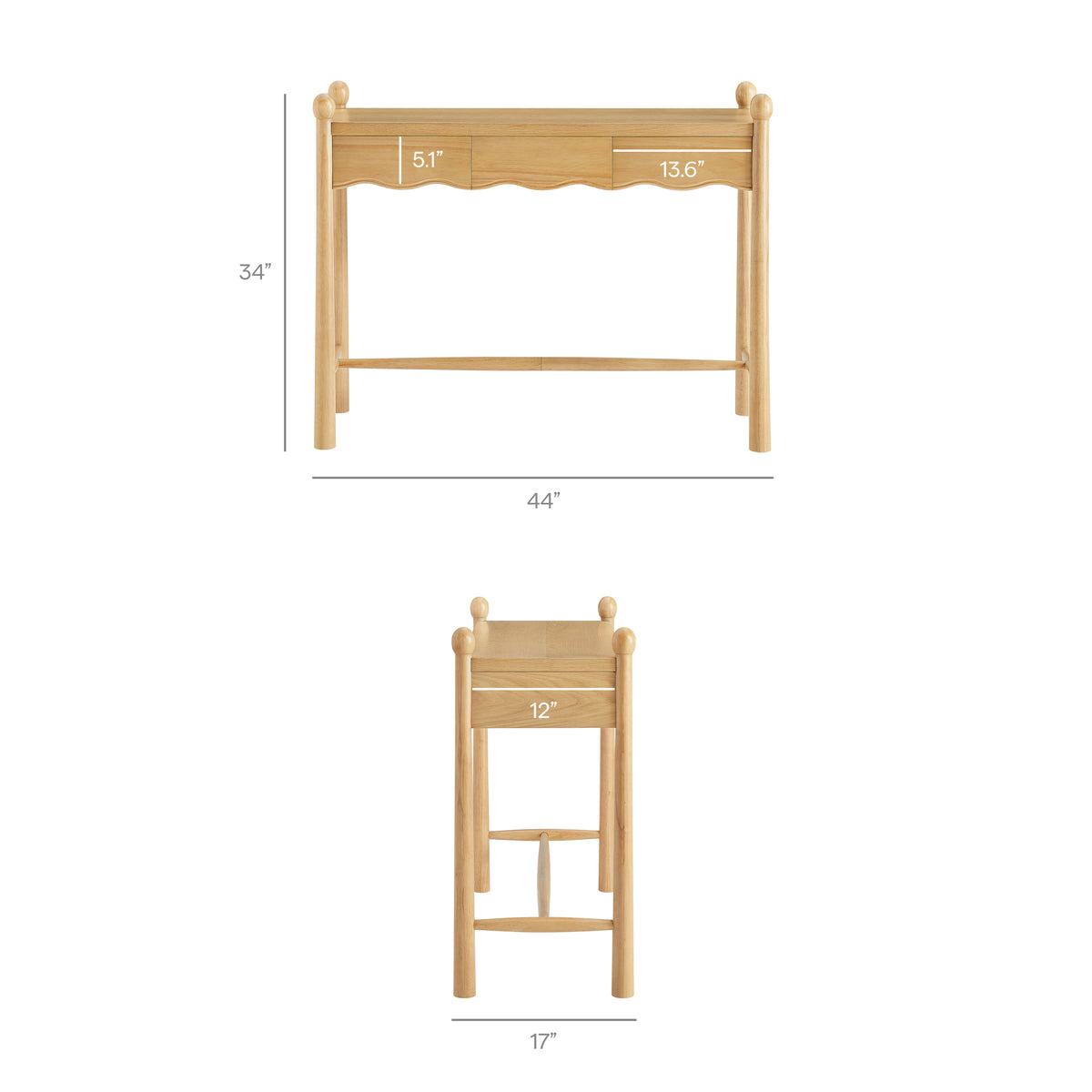 Darcy 44 Inch Wood Console Table