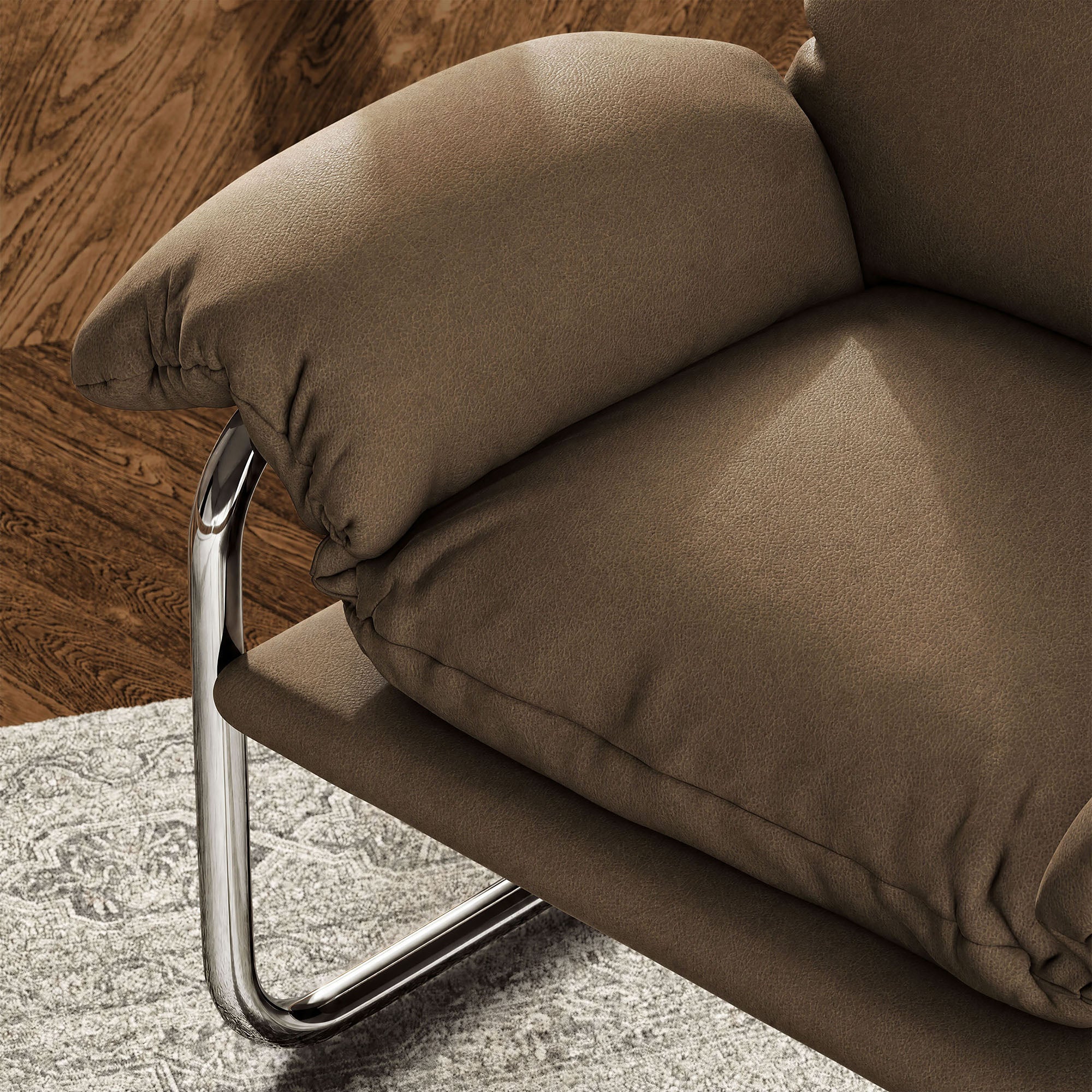 Ansel Vegan Leather Accent Chair