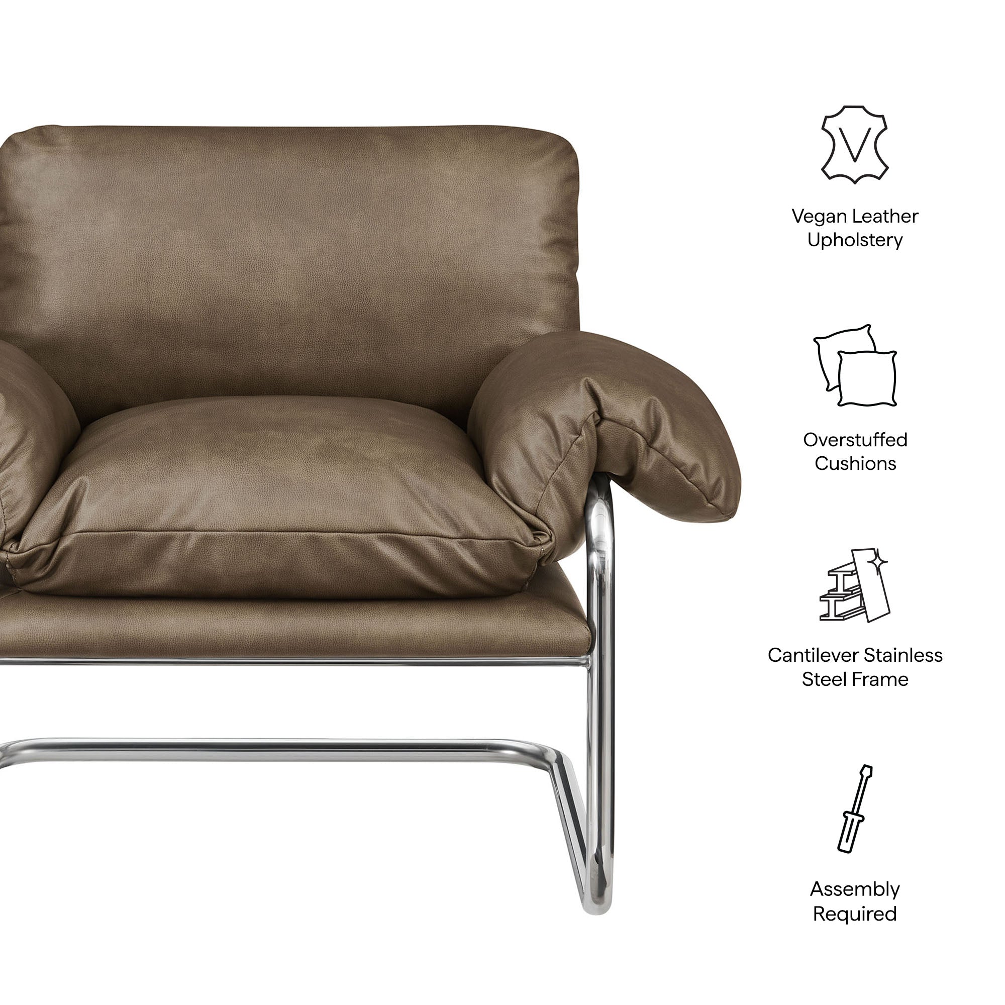 Ansel Vegan Leather Accent Chair