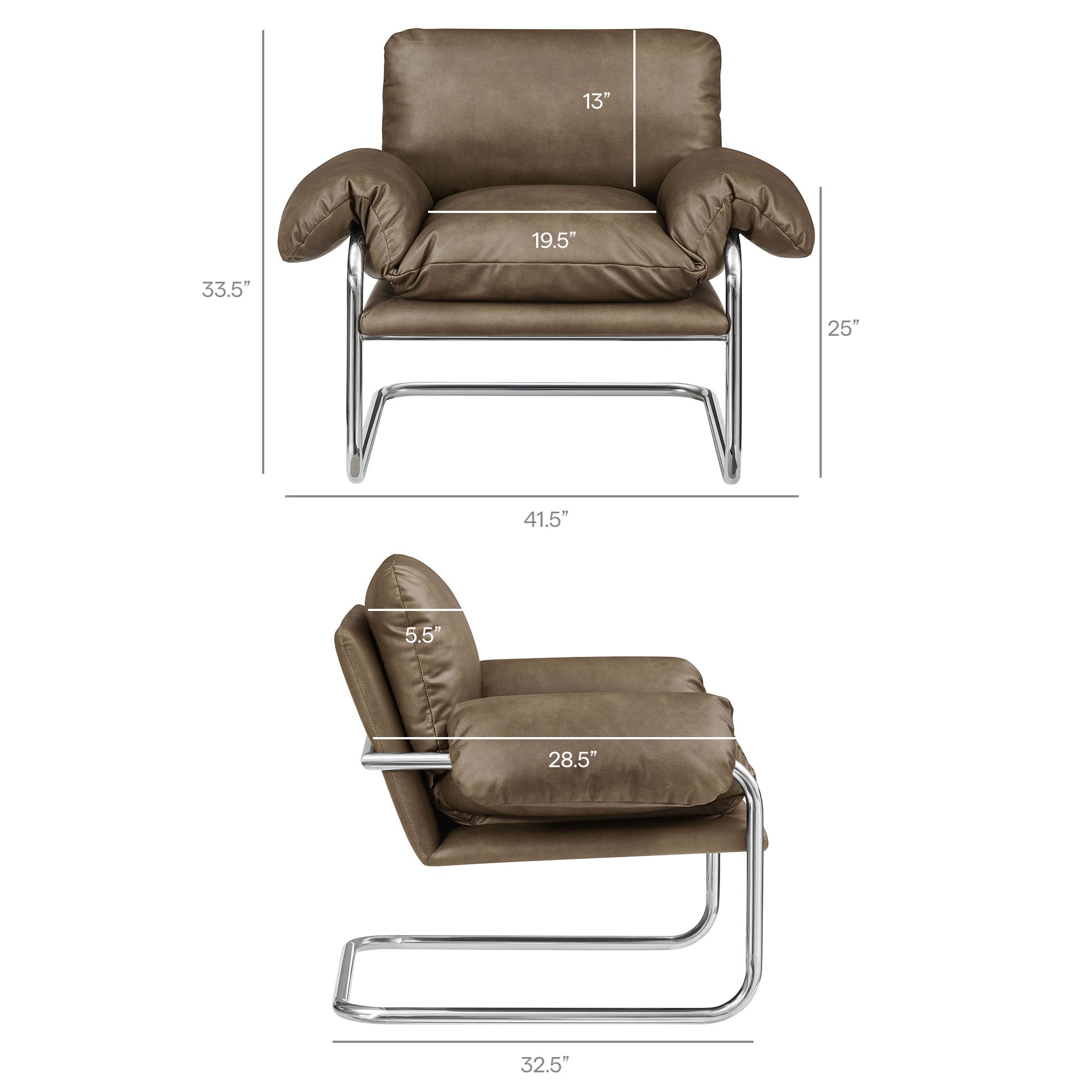 Ansel Vegan Leather Accent Chair