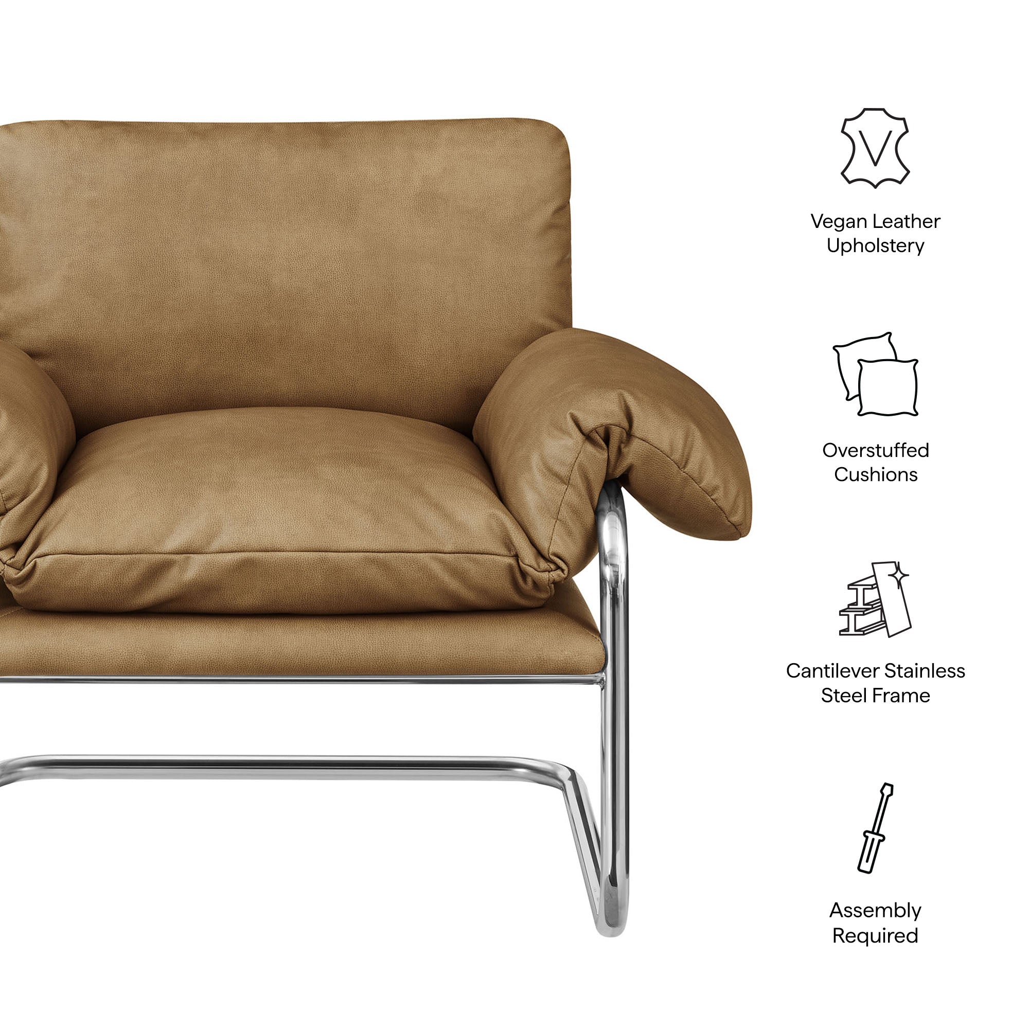 Ansel Vegan Leather Accent Chair