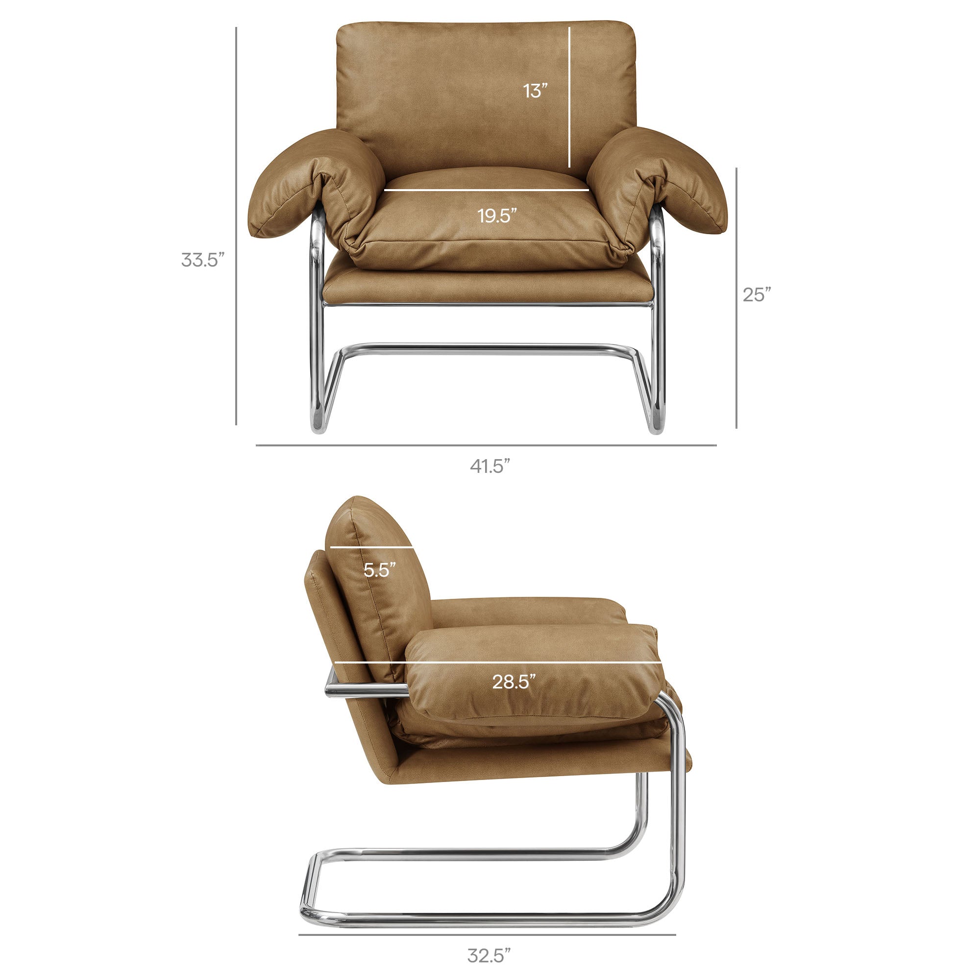 Ansel Vegan Leather Accent Chair