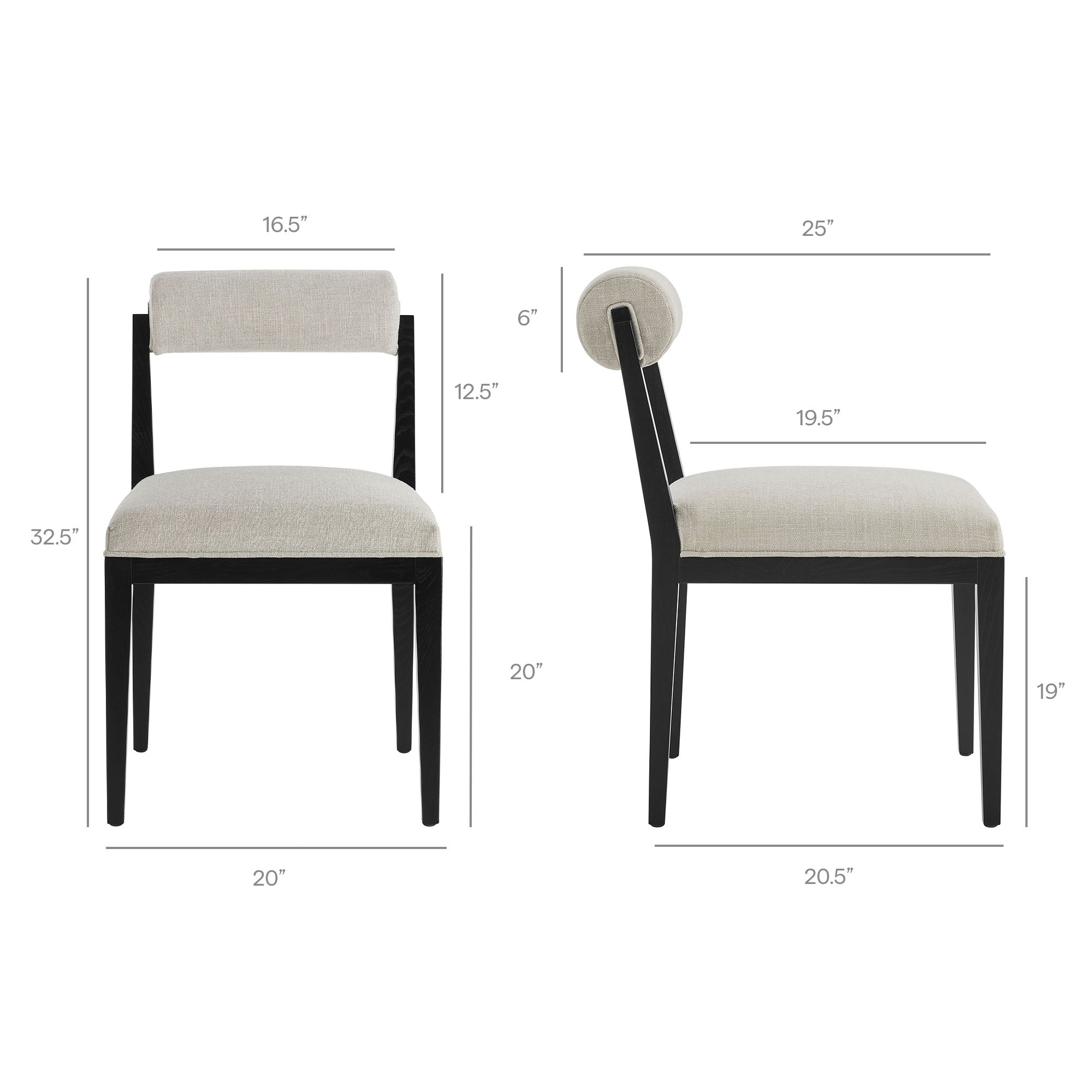 Kai Fabric Dining Chair Set of 2