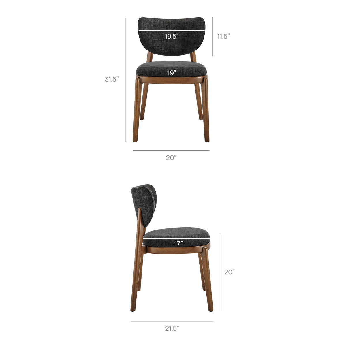 Fenwick Fabric Dining Chairs Set of 2