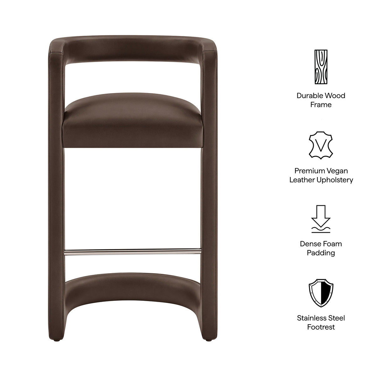 Winslow Premium Vegan Leather Bar Stool Set of 2