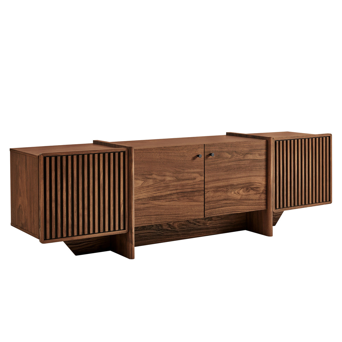 Yarrow 77 Inch Fluted Four Door TV Stand