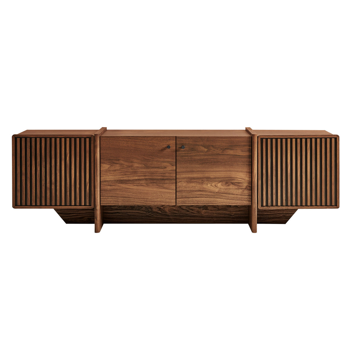 Yarrow 77 Inch Fluted Four Door TV Stand