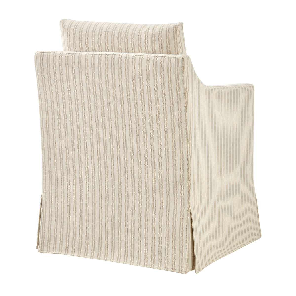 Serene Slipcovered Striped Fabric Dining Armchair